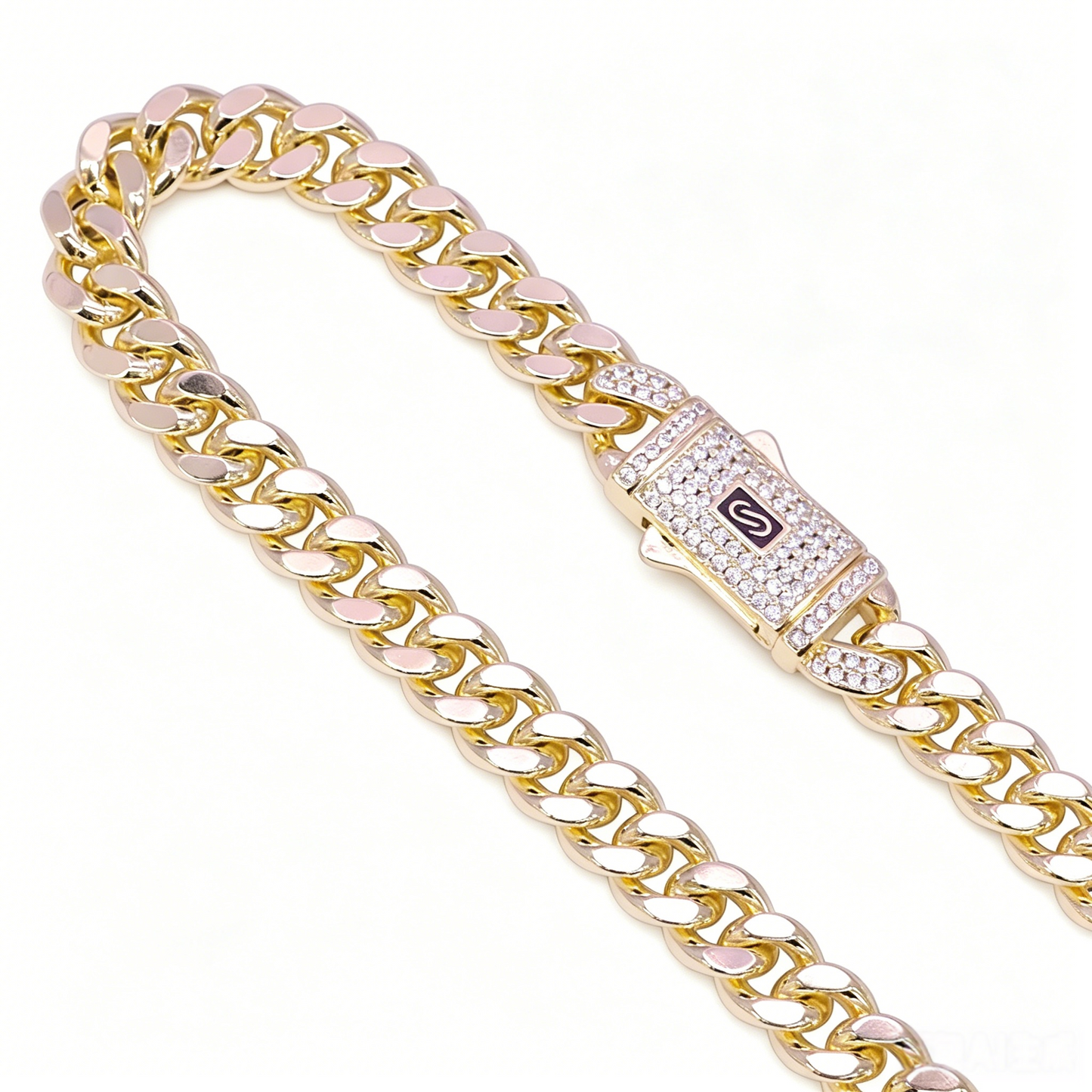ORO LAMINADO GOLD FILLED 8MM MIAMI CUBAN CHAIN W/ LUX CLASP NECKLACE