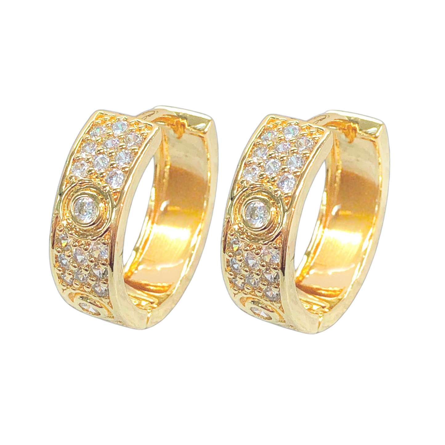 Gold Filled Oro Laminado Moroccan Royale Huggie Earrings