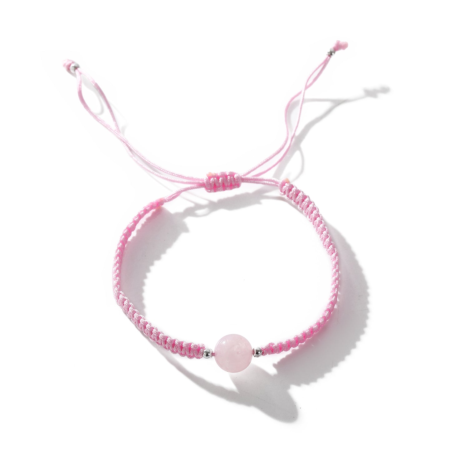 Assorted Adjustable Macrame Bracelets with Round Stone Beads - Handmade Boho Jewelry