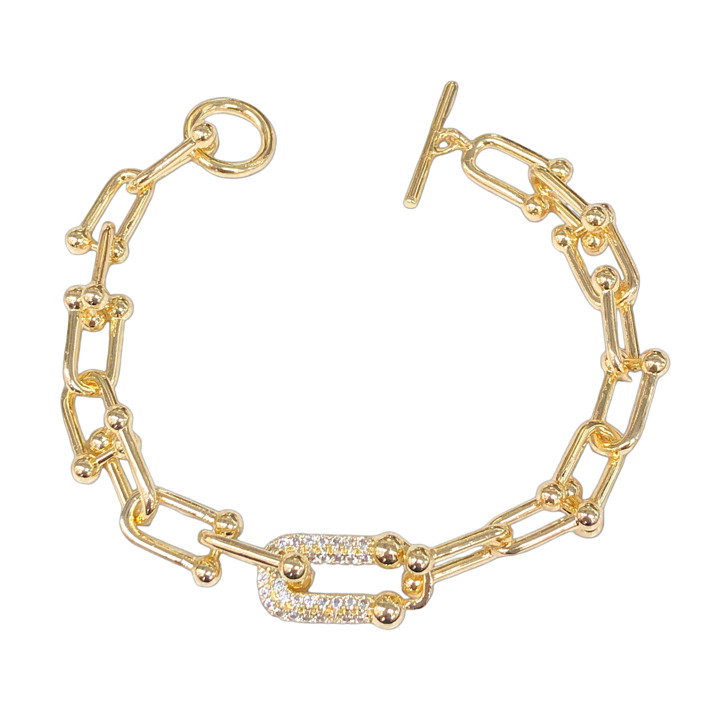 Oro Laminado Gold Filled Milano Venetta U-Link Bracelet