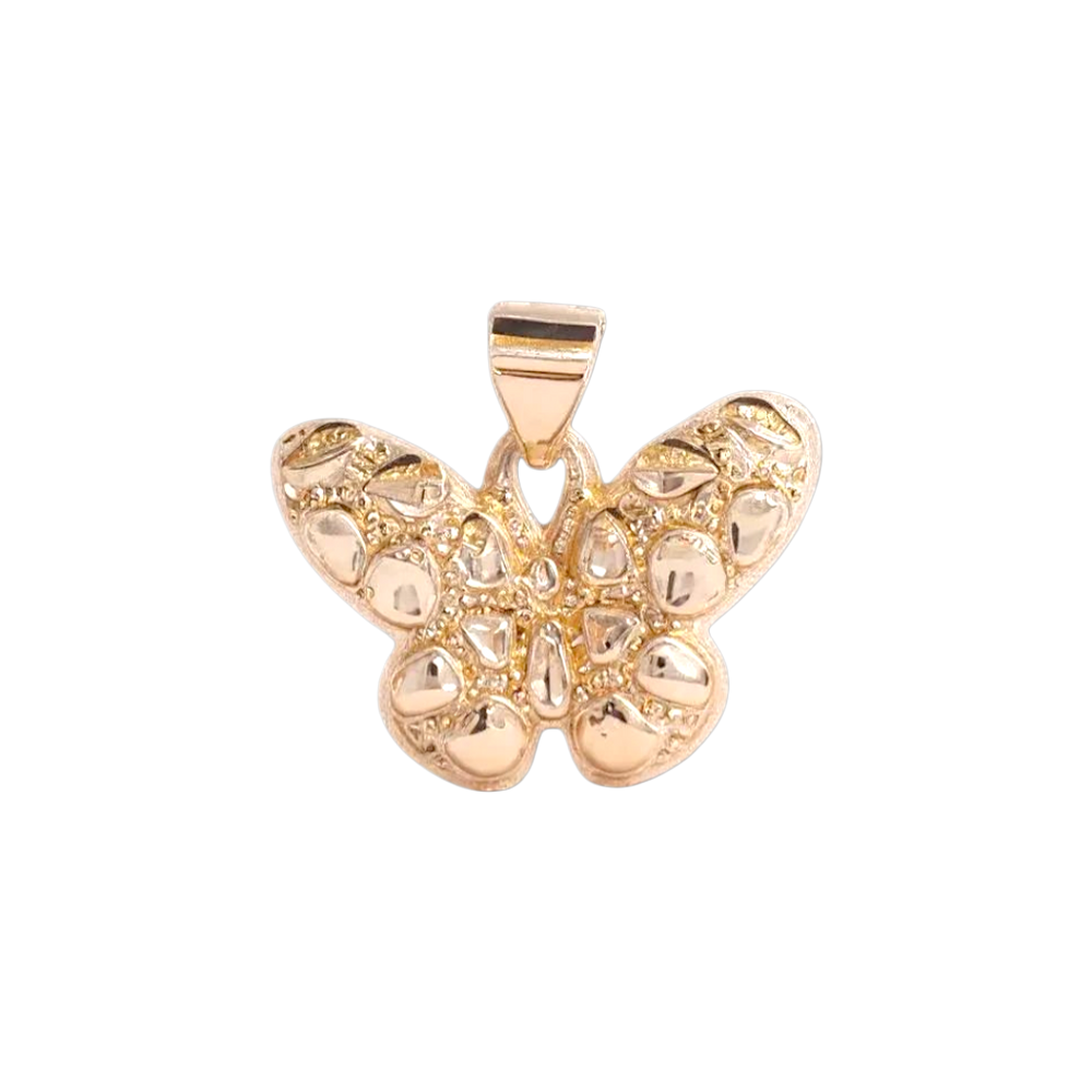 Oro Laminado Gold Filled Nugget Moroccan Butterfly Pendant