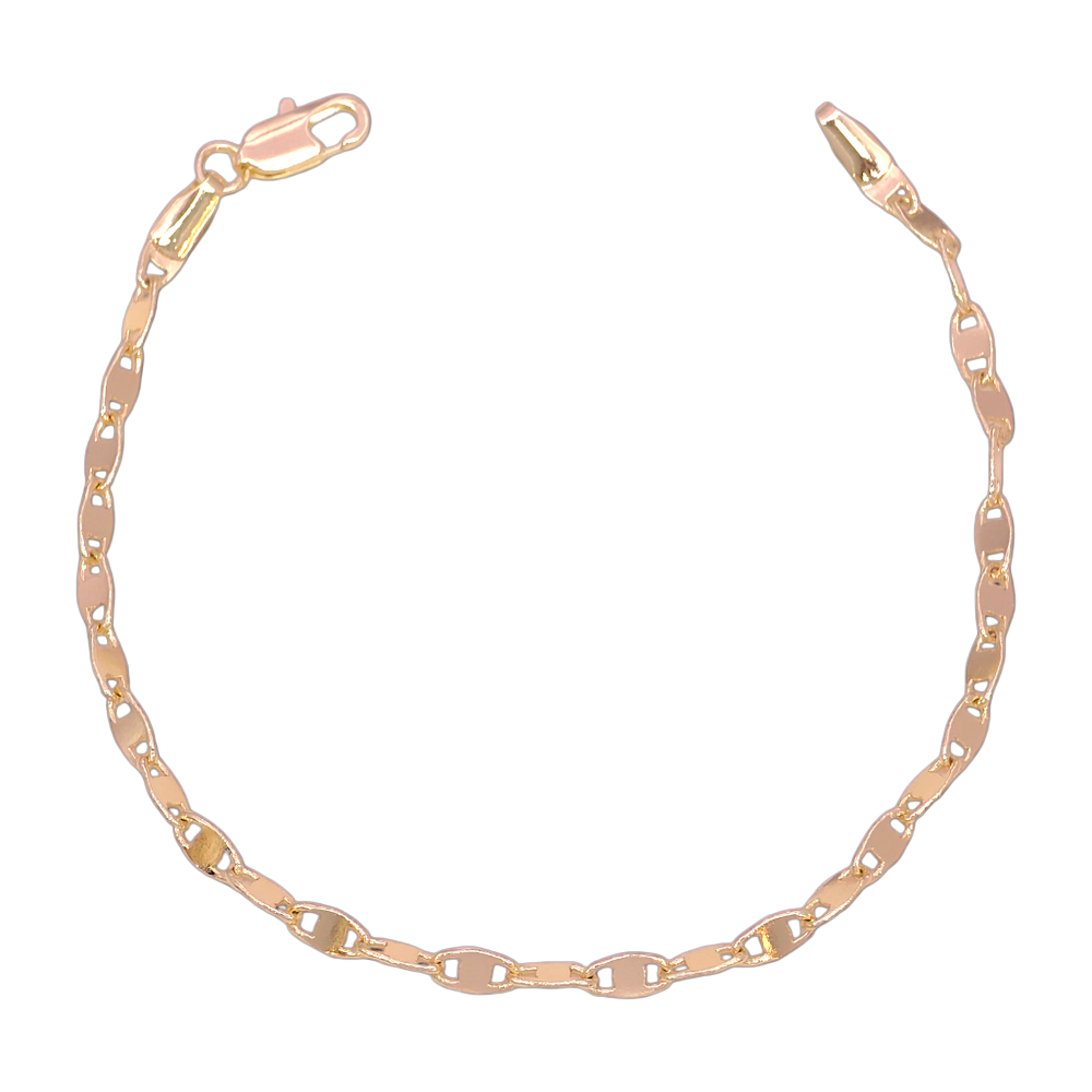 Oro Laminado Gold Filled Vienna Valentino Chain Bracelet