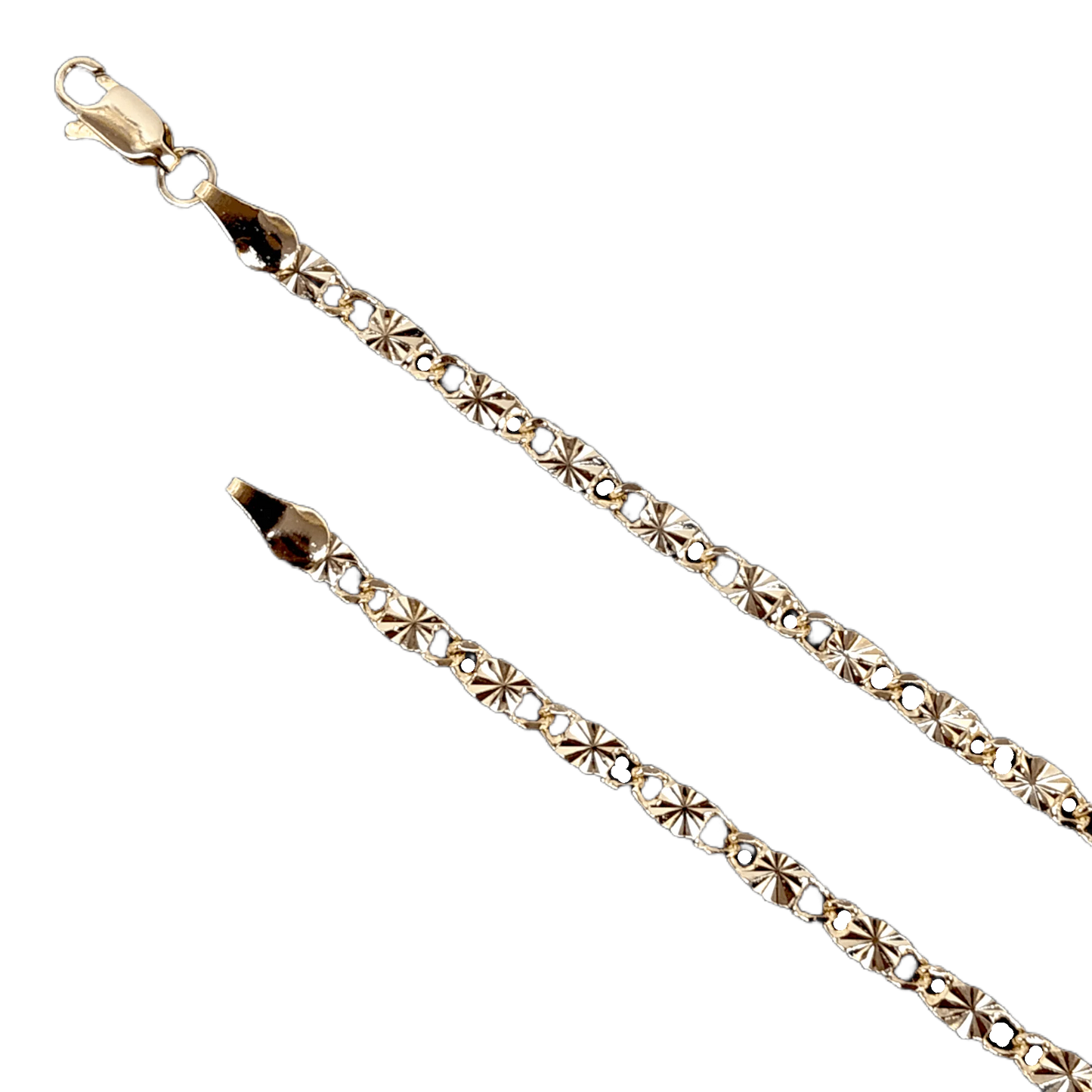 18K GOLD FILLED 3.5MM CRISS CUT MIRROR CHAIN NECKLACE