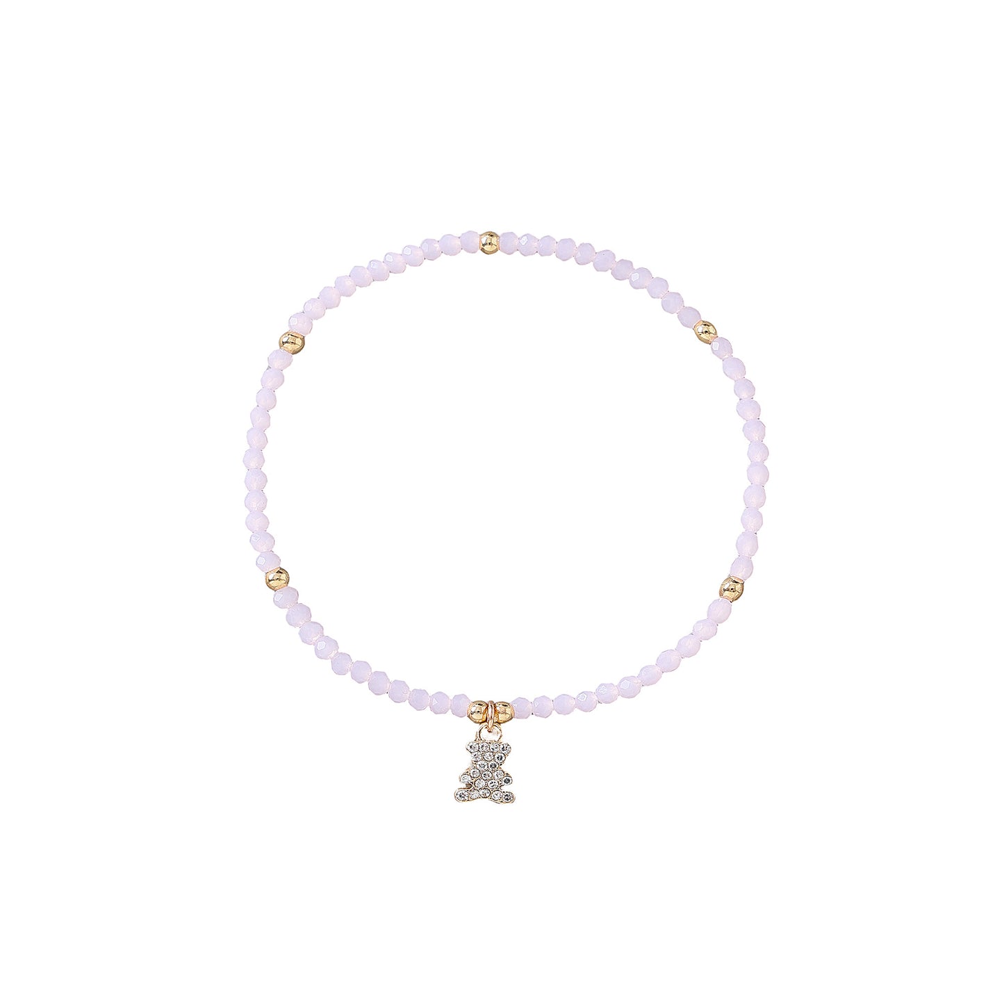 Charming Assorted Beaded Bracelets with Dazzling Crystal Bear Charms for Women - Perfect for Every Occasion