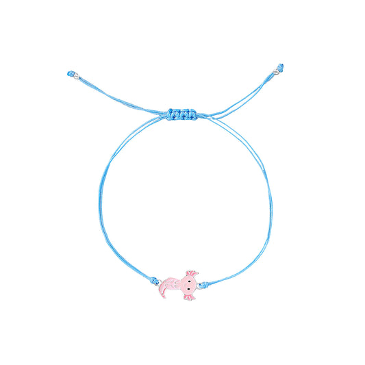 Cute Pink Axolotl - Charmed Assorted coloredString Bracelet for Women and Teens, Handmade Adjustable Jewelry