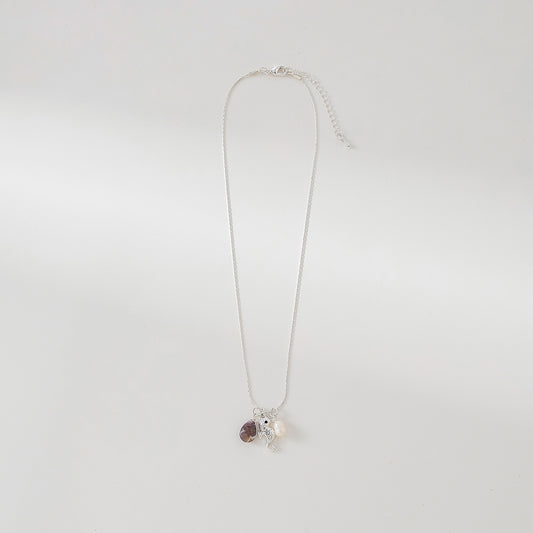 Rhinestone Seahorse with assorted teardrop stone and fake pearl necklace