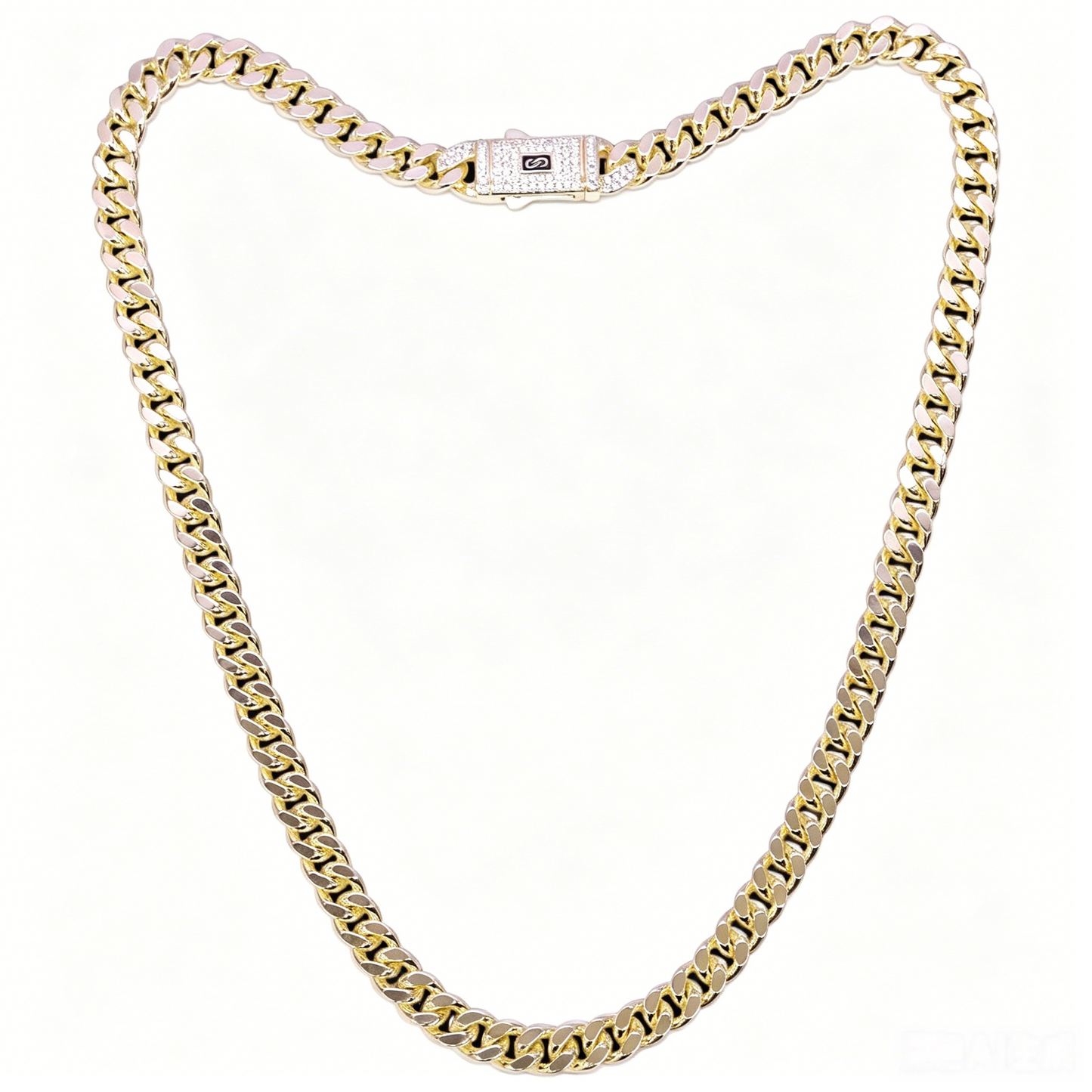 ORO LAMINADO GOLD FILLED 8MM MIAMI CUBAN CHAIN W/ LUX CLASP NECKLACE