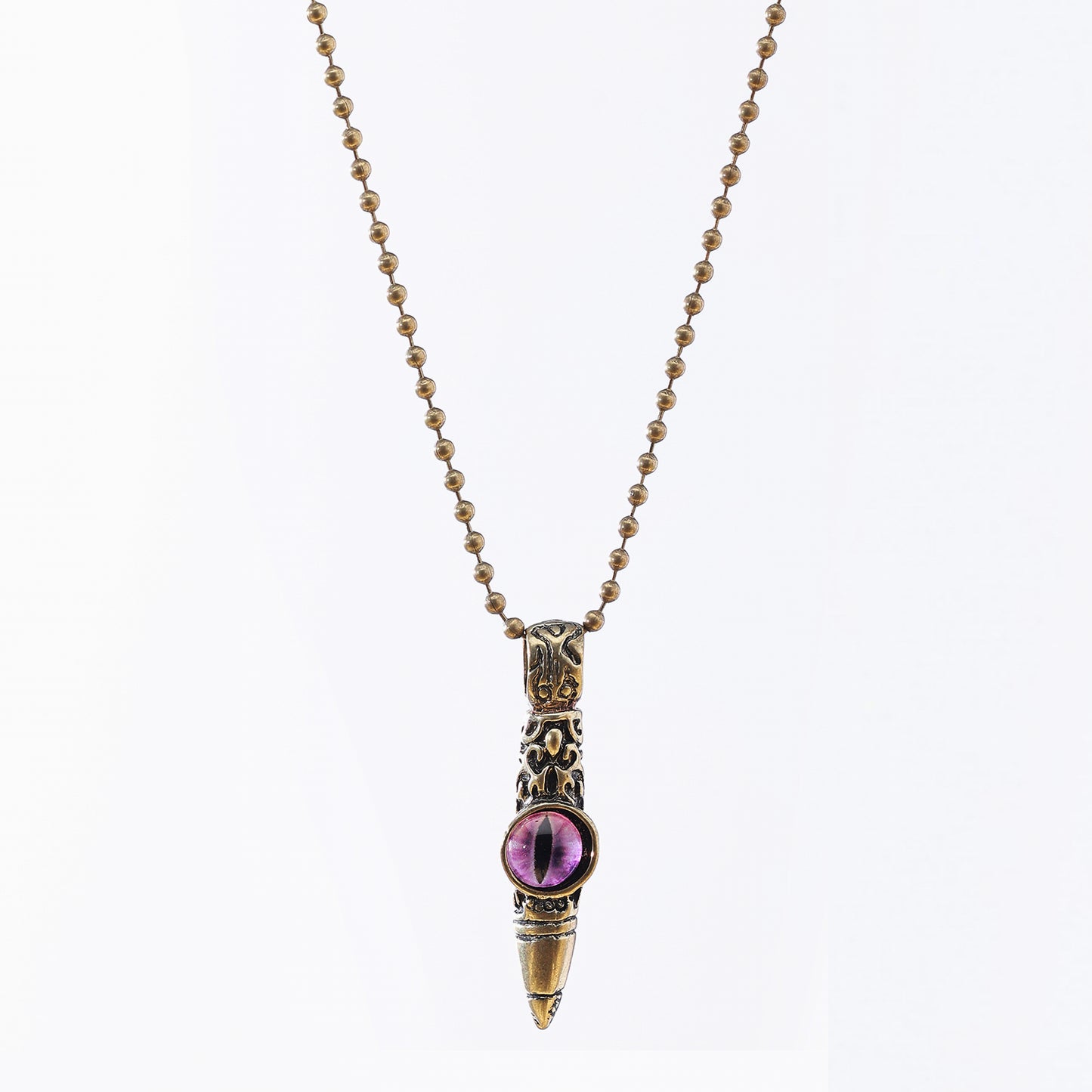 Mystic Eye & Vintage Bullet Pendant Necklace | Silver & Antique Gold Finish, Unique Eye & Gemstone Designs for Women