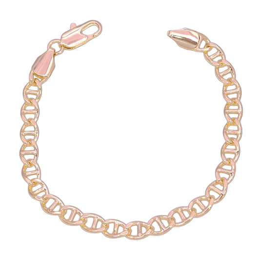 GOLD FILLED ORO LAMINADO FLORENTINE MARINER BRACELET