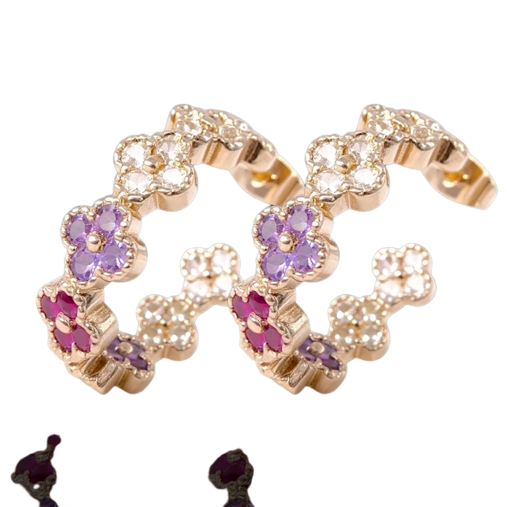 Gold Filled Oro Laminado French Blossom Hoop Earrings