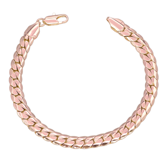 GOLD FILLED ORO LAMINADO MILANO INTERLOCK CUBAN BRACELET