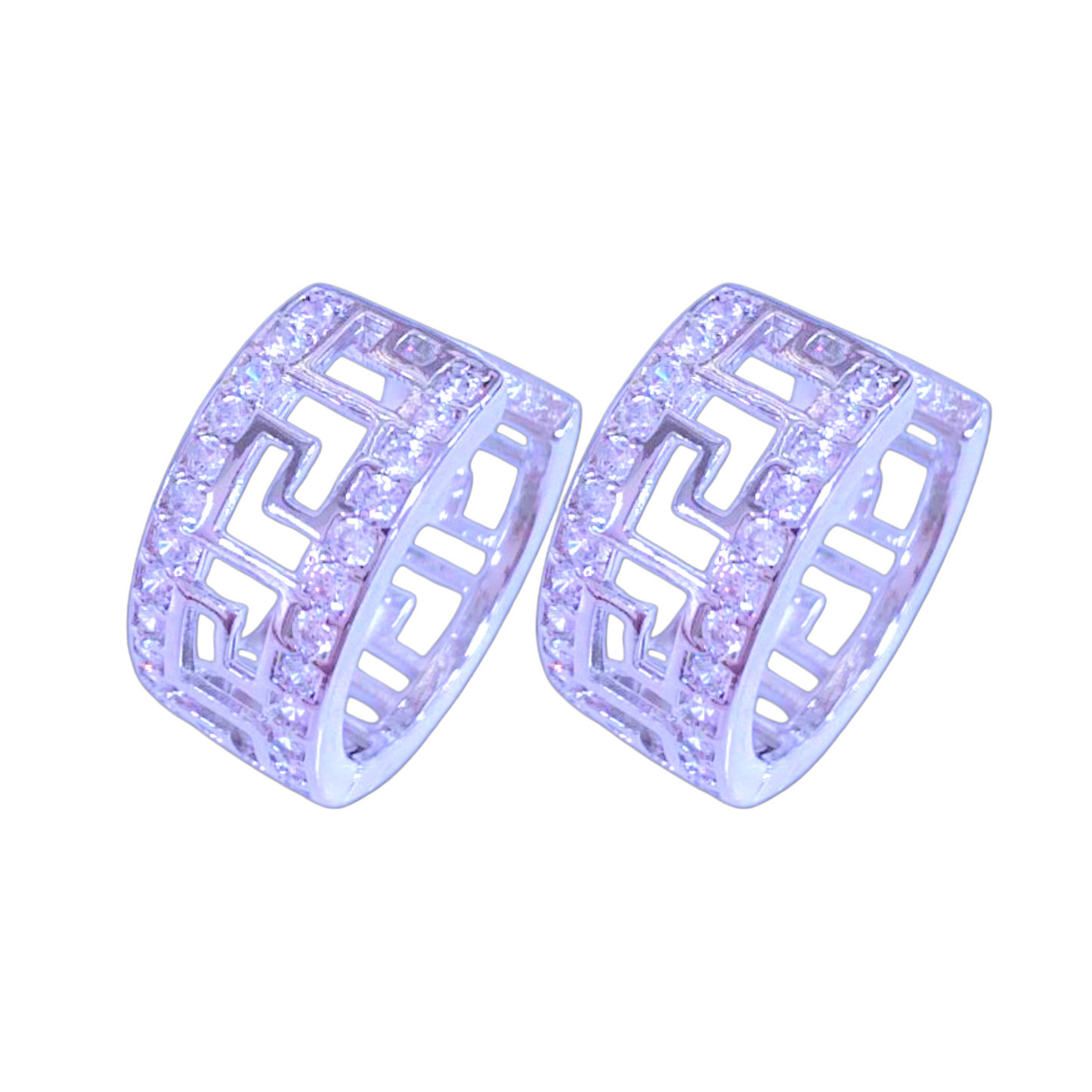 Gold Filled Oro Laminado Moroccan Mosaics Zirconia Earrings