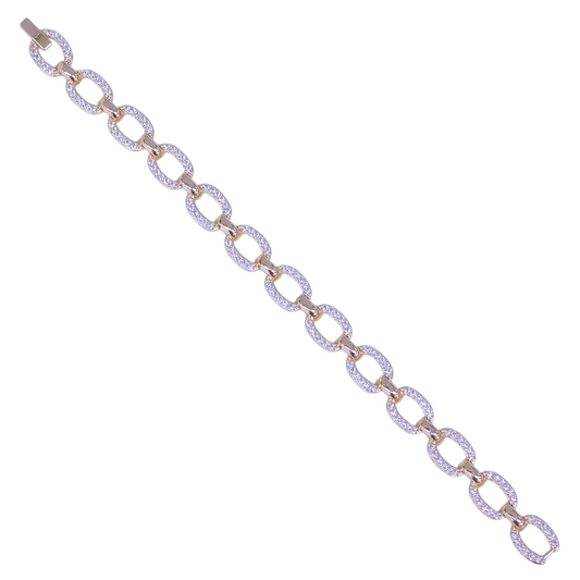 GOLD FILLED ORO LAMINADO RENAISSANCE HALO ZIRCONIA BRACELET