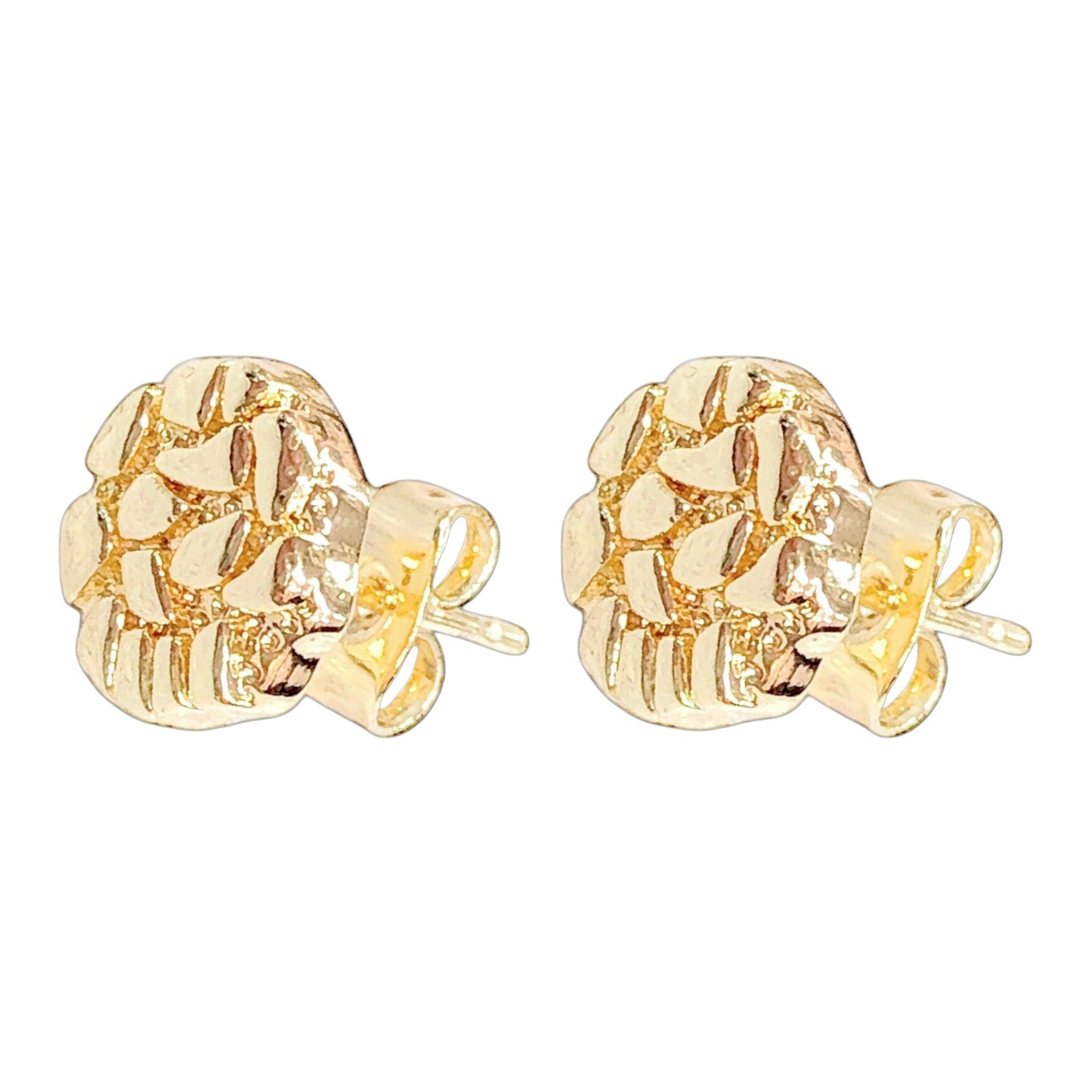 Gold Filled Oro Laminado Royale Circle Nugget Stud Earrings