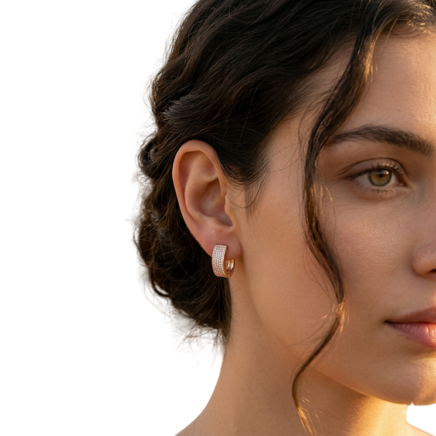 Gold Filled Oro Laminado Sunset Glory Zirconia Earrings