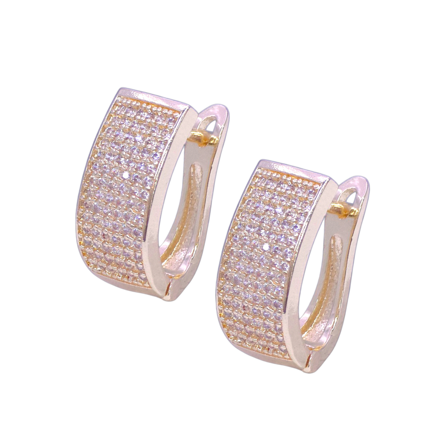 Gold Filled Oro Laminado Sunset Glory Zirconia Earrings