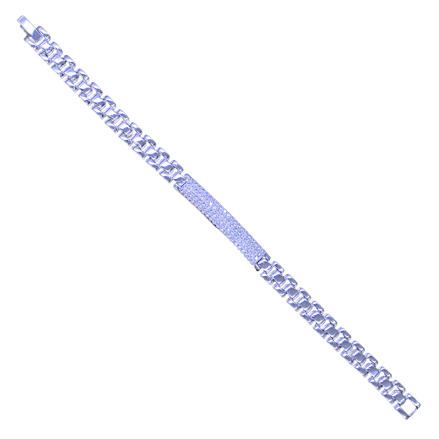 GOLD FILLED ORO LAMINADO VENETIAN ROLX ZIRCONIA ID BRACELET