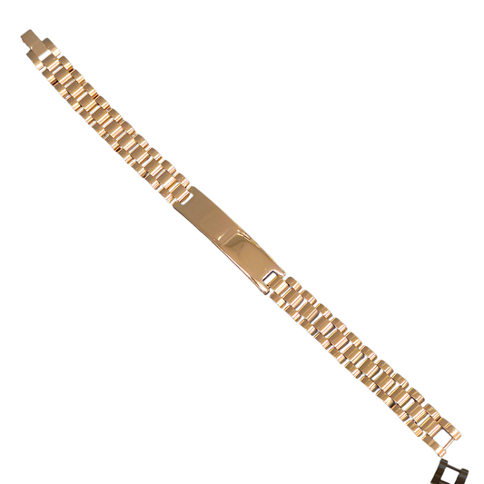 STAINLESS STEEL FLORENTINE ROLX ID MENS BRACELET