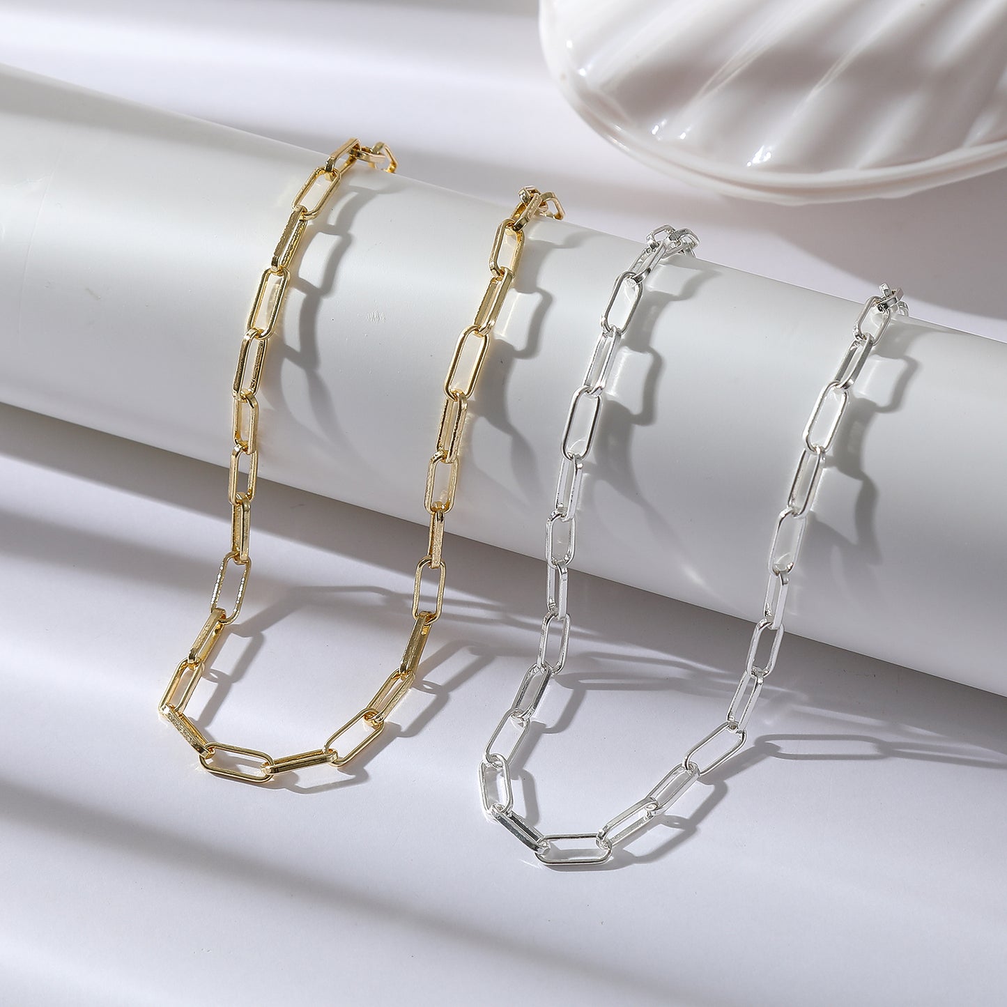 Minimalist Gold & Silver Link Chain Choker – Versatile Statement Necklace