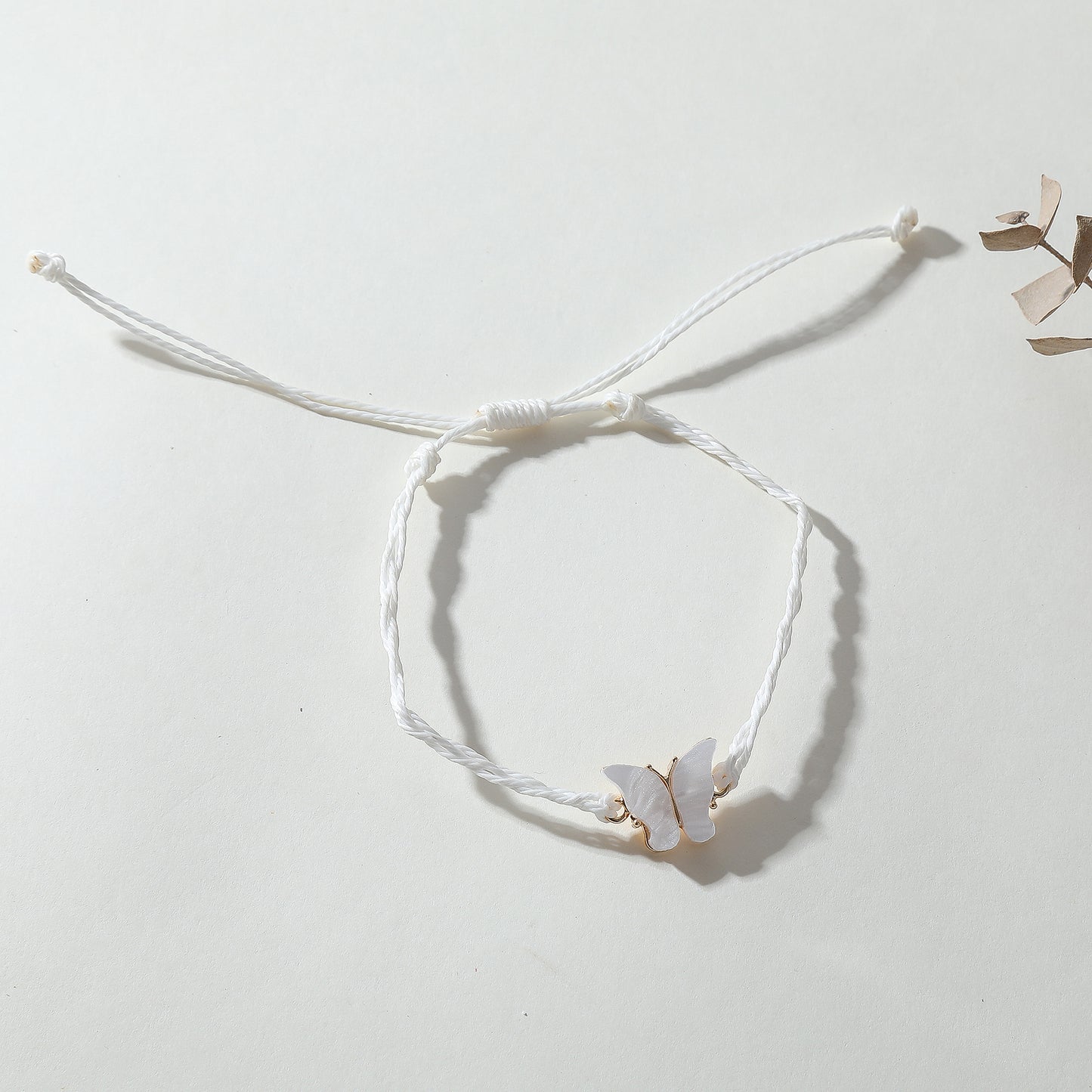 Adjustable String Bracelet with Colorful Butterfly Charm - Handmade Boho Jewelry for Women & Teens