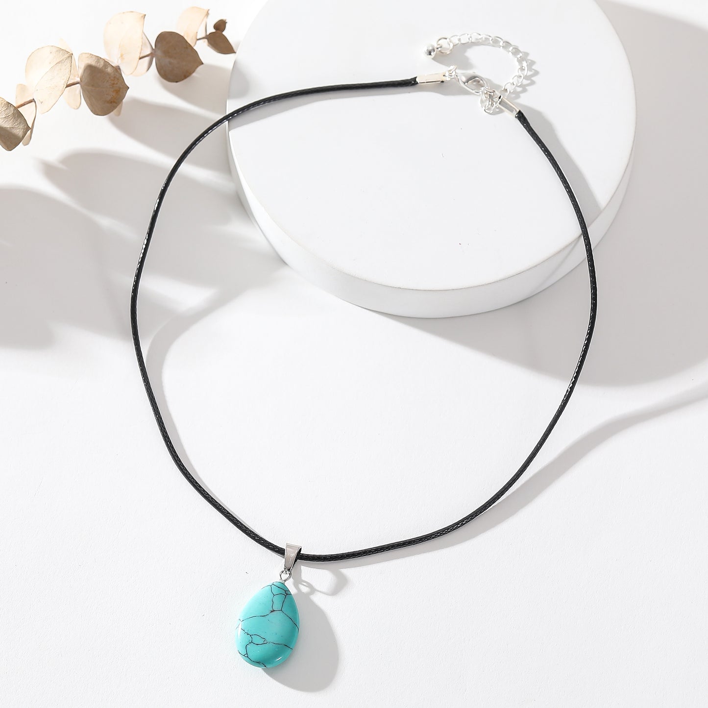 Assorted Genuine Stone Teardrop Necklace - Natural Gemstone Jewelry