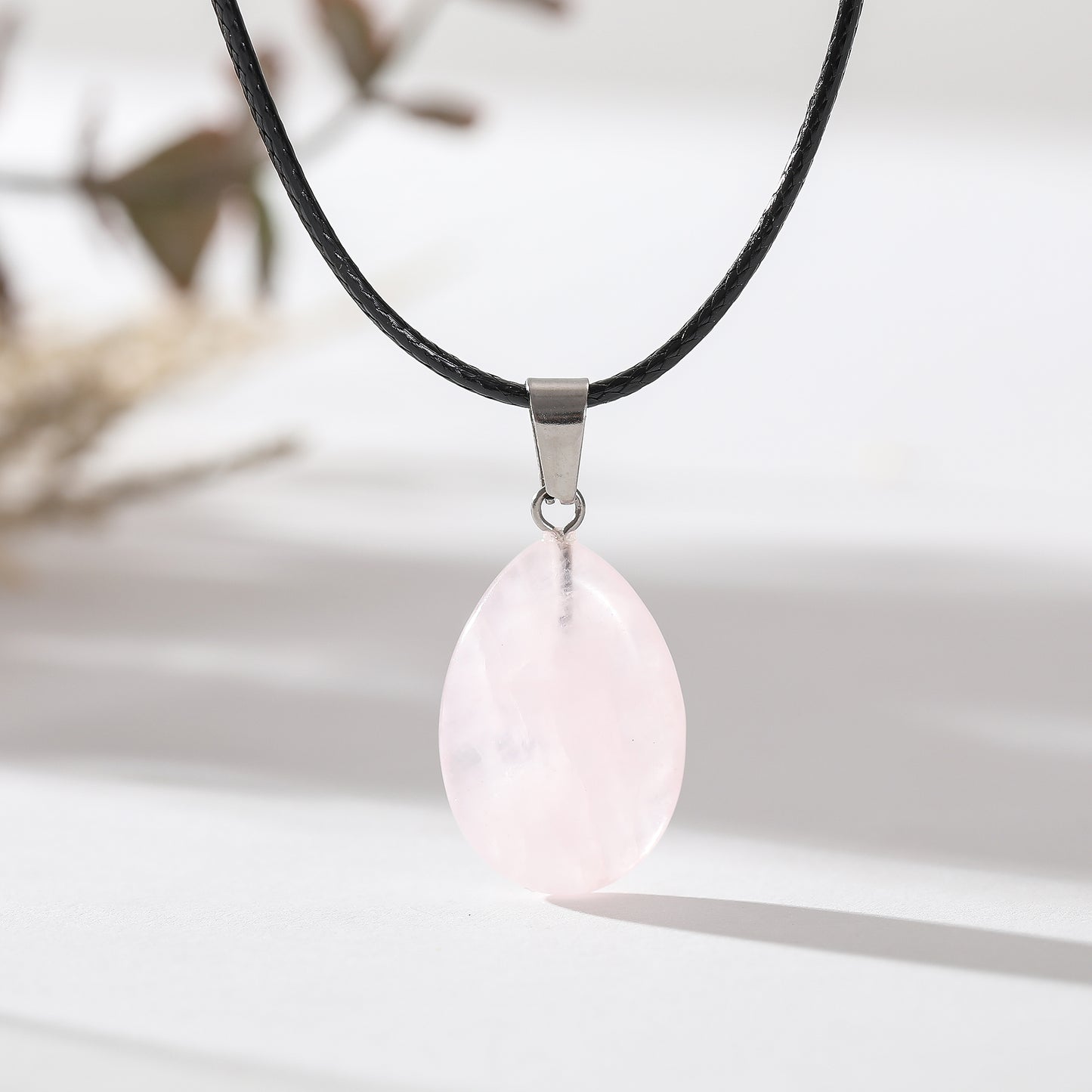 Assorted Genuine Stone Teardrop Necklace - Natural Gemstone Jewelry