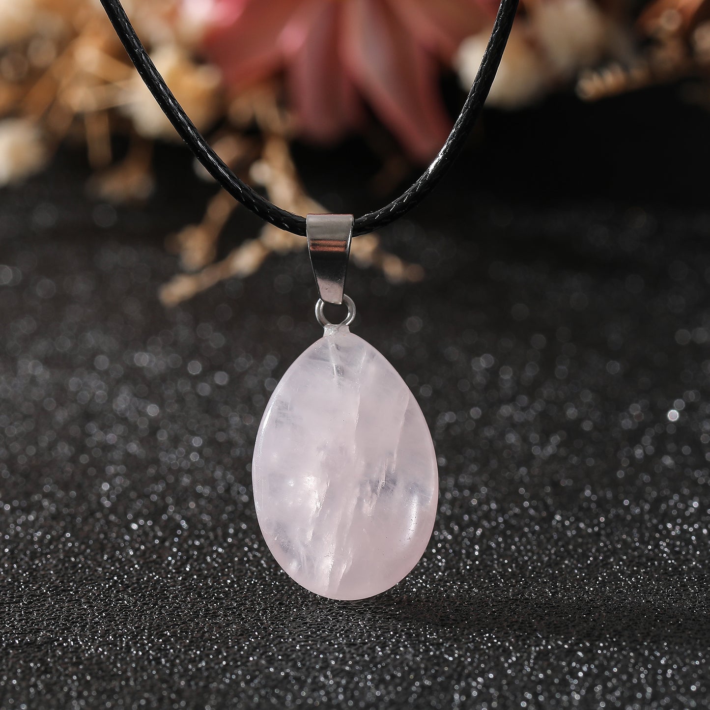 Assorted Genuine Stone Teardrop Necklace - Natural Gemstone Jewelry