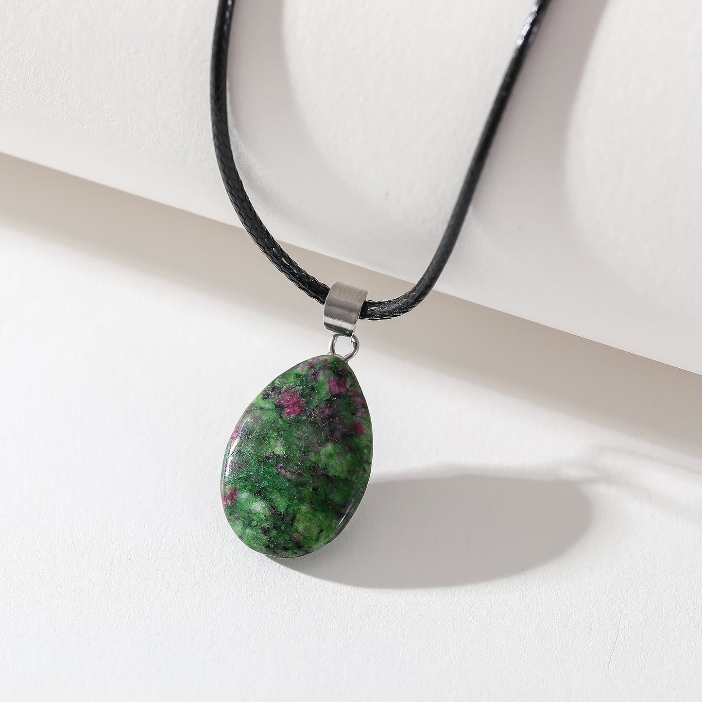 Assorted Genuine Stone Teardrop Necklace - Natural Gemstone Jewelry