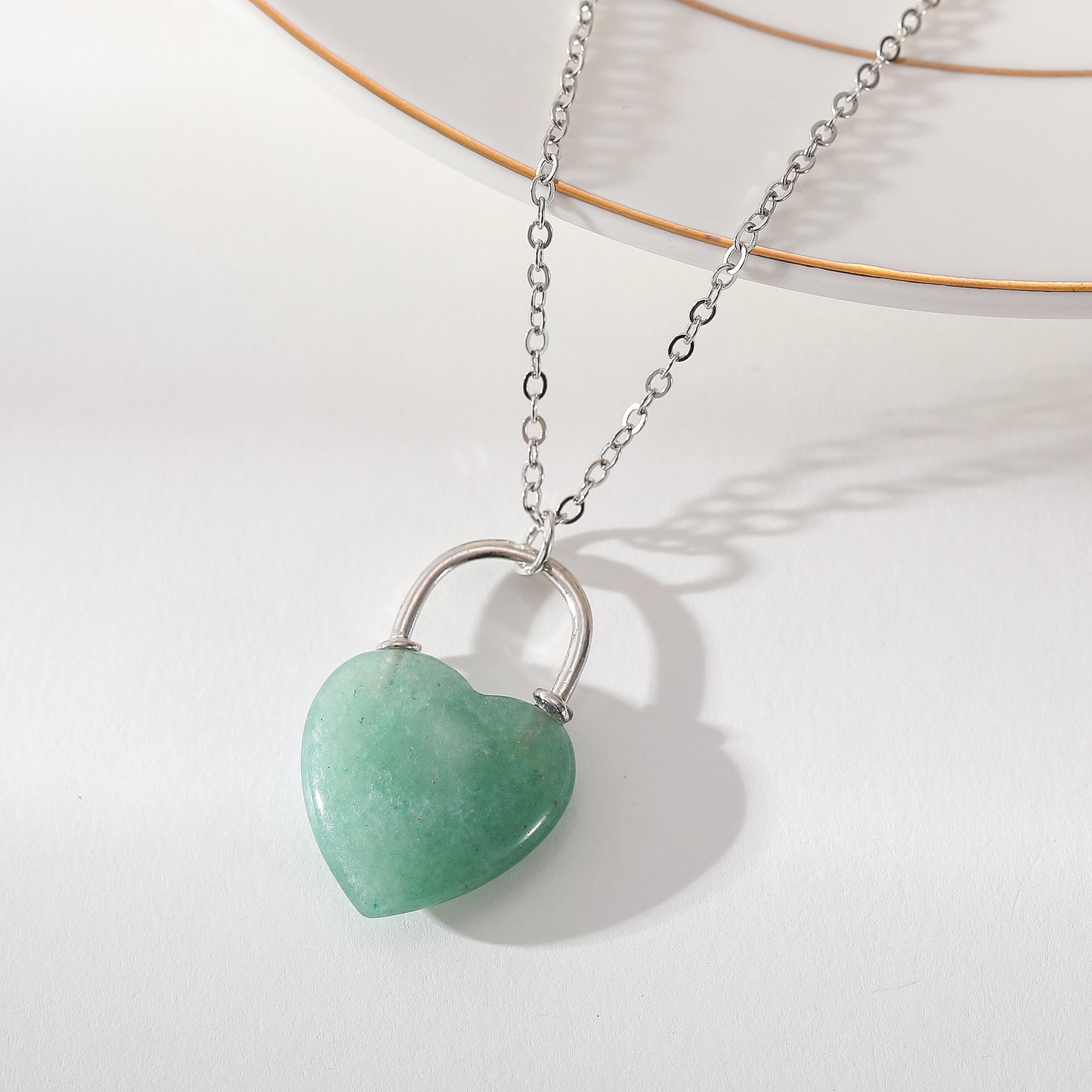 Genuine Stone Heart Necklace - Natural Gemstone Jewelry for Women - Unique Handmade Pendant in Pink, Blue, Green & Multicolor