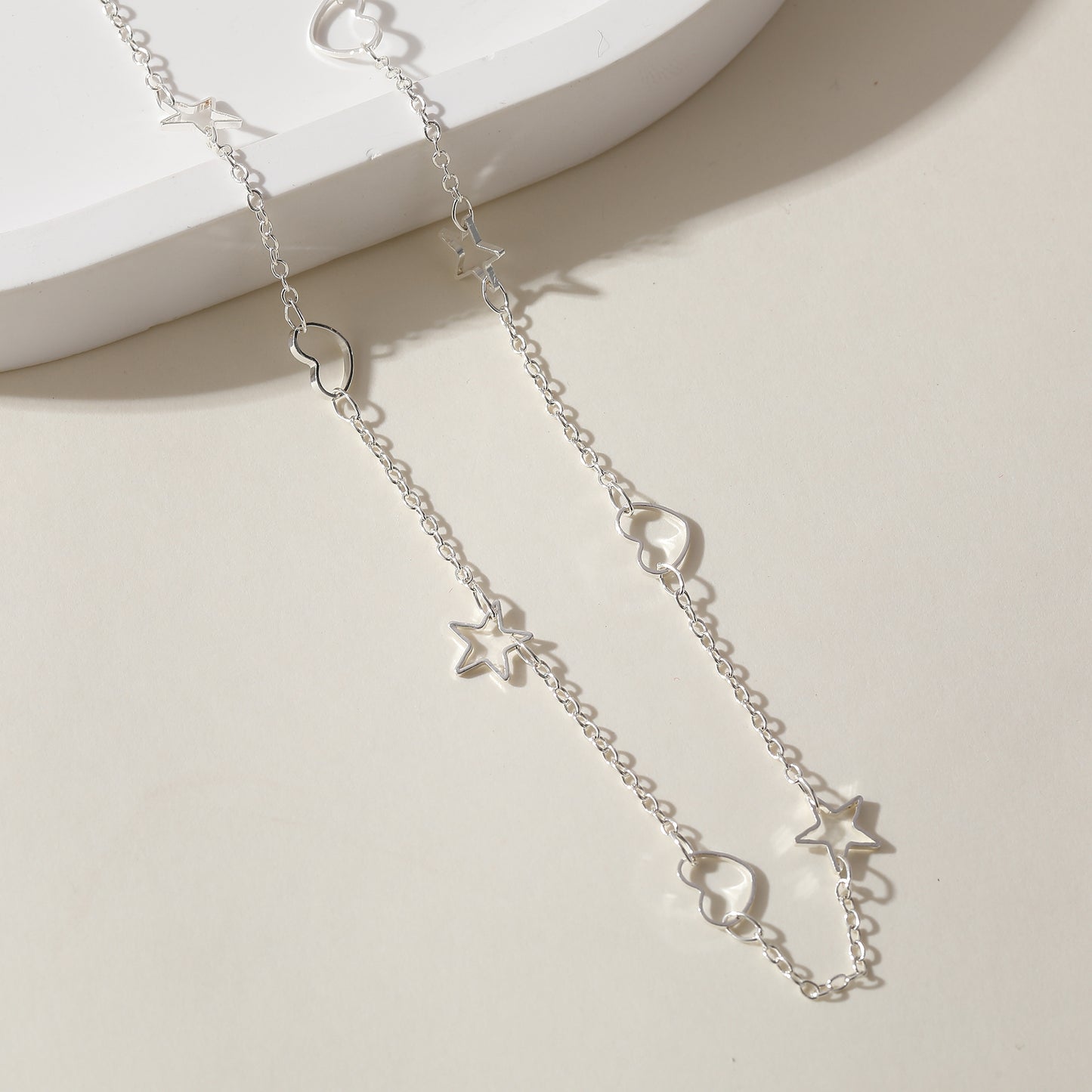 Silver & Rose Gold Star and Heart Necklaces - Assorted Cut-Out Design Jewelry for Women - Elegant & Versatile Accessories