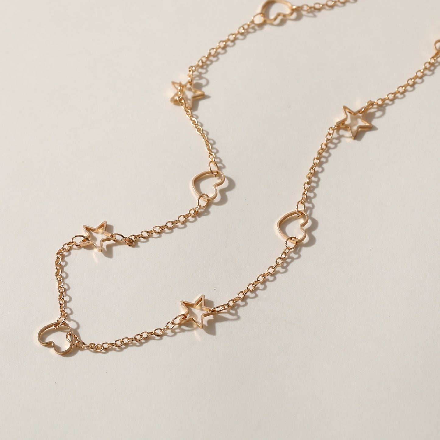 Silver & Rose Gold Star and Heart Necklaces - Assorted Cut-Out Design Jewelry for Women - Elegant & Versatile Accessories