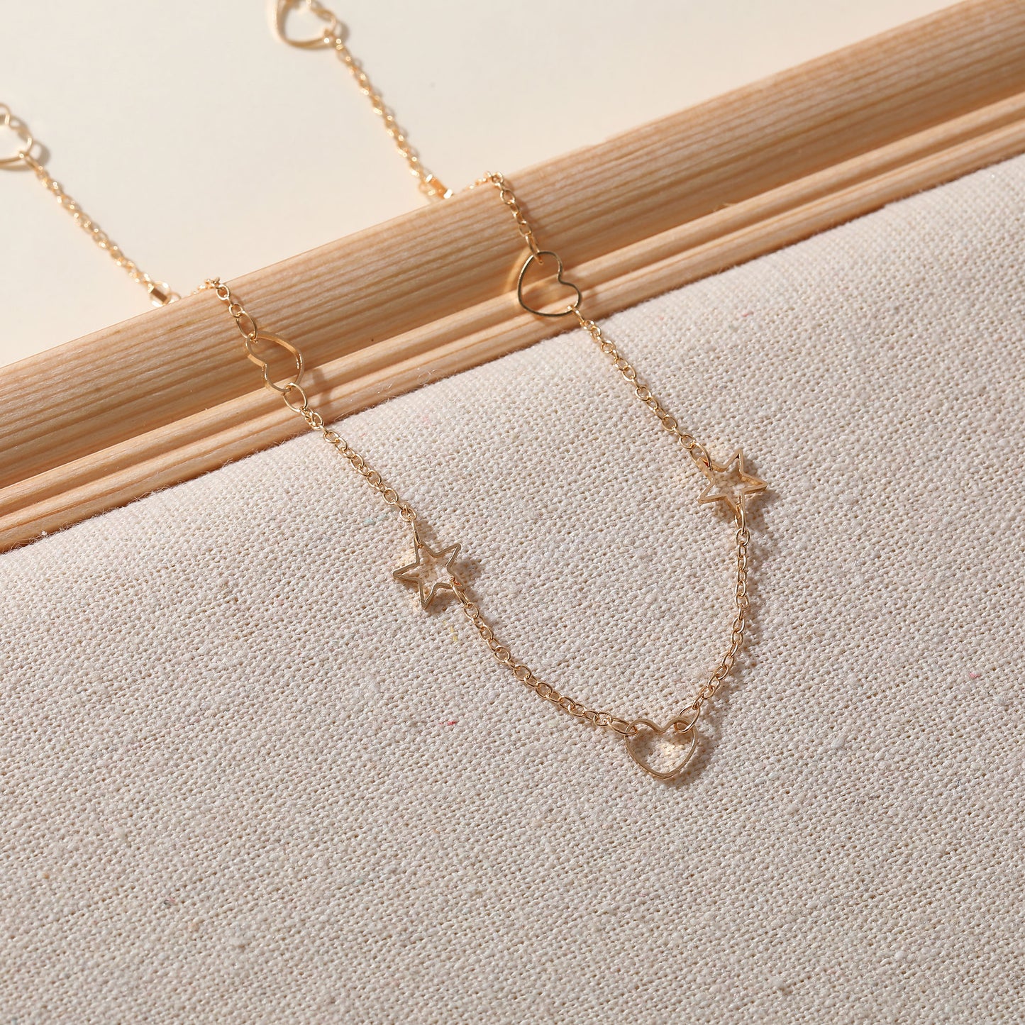 Silver & Rose Gold Star and Heart Necklaces - Assorted Cut-Out Design Jewelry for Women - Elegant & Versatile Accessories