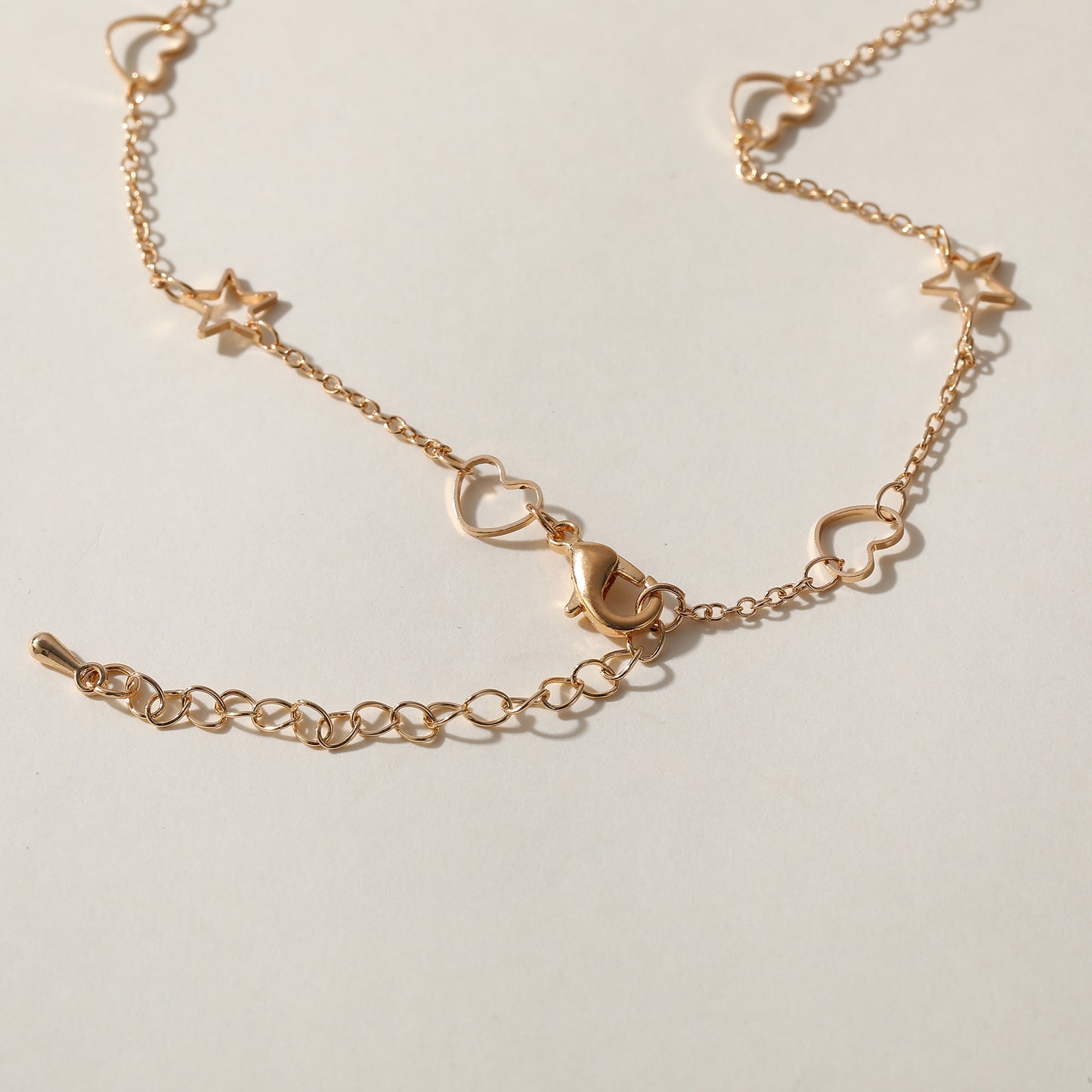 Silver & Rose Gold Star and Heart Necklaces - Assorted Cut-Out Design Jewelry for Women - Elegant & Versatile Accessories