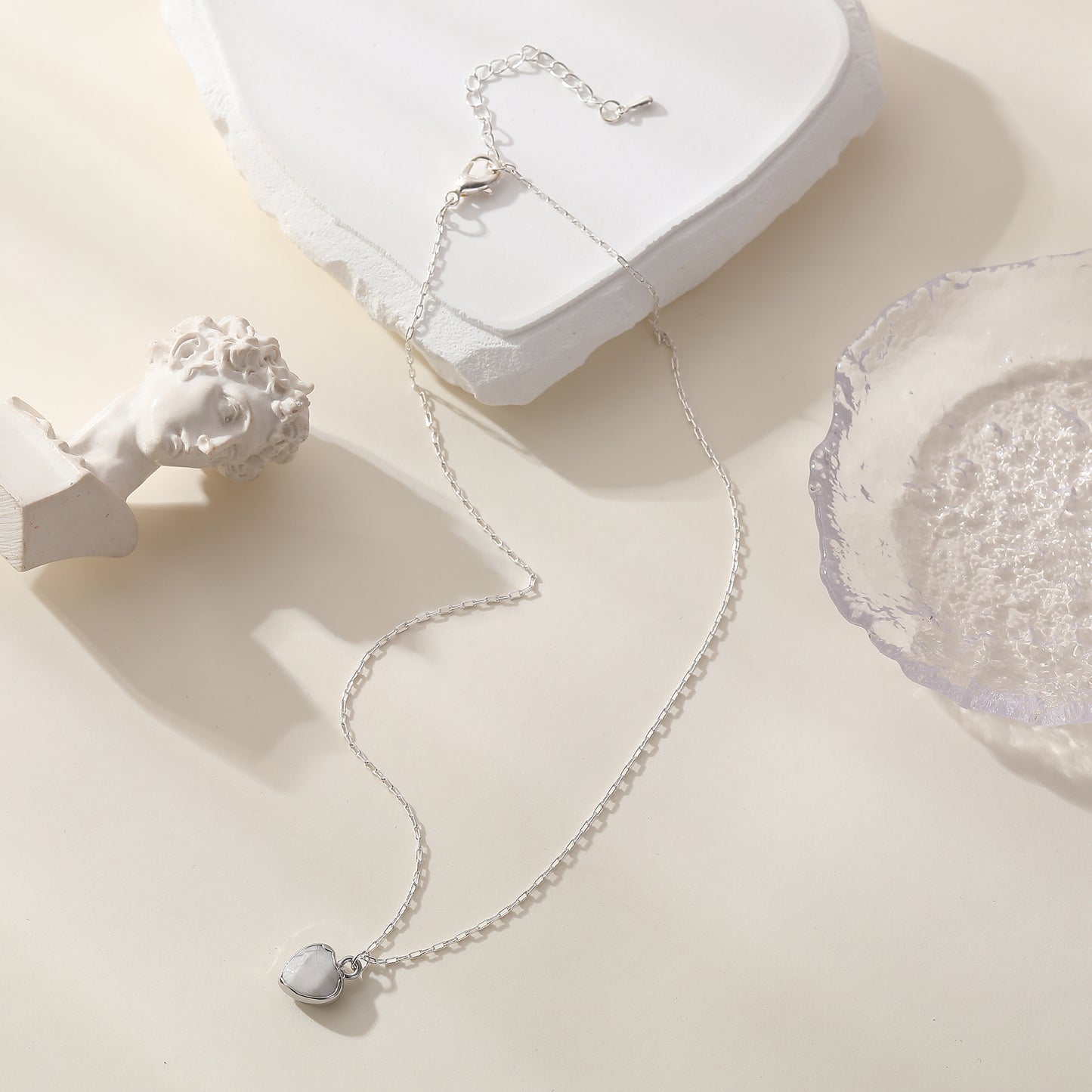 Assorted Genuine Stone Heart Necklace - Unique Handmade Jewelry for Women