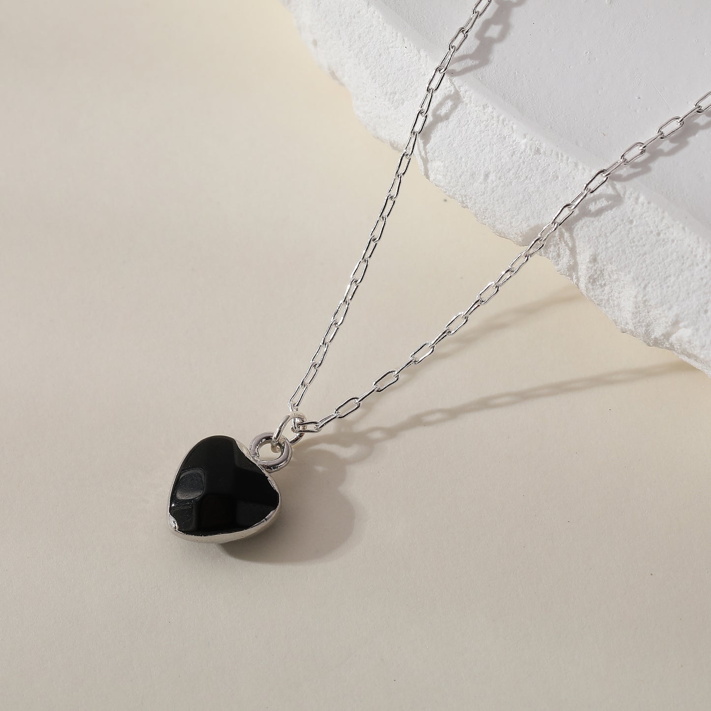 Assorted Genuine Stone Heart Necklace - Unique Handmade Jewelry for Women
