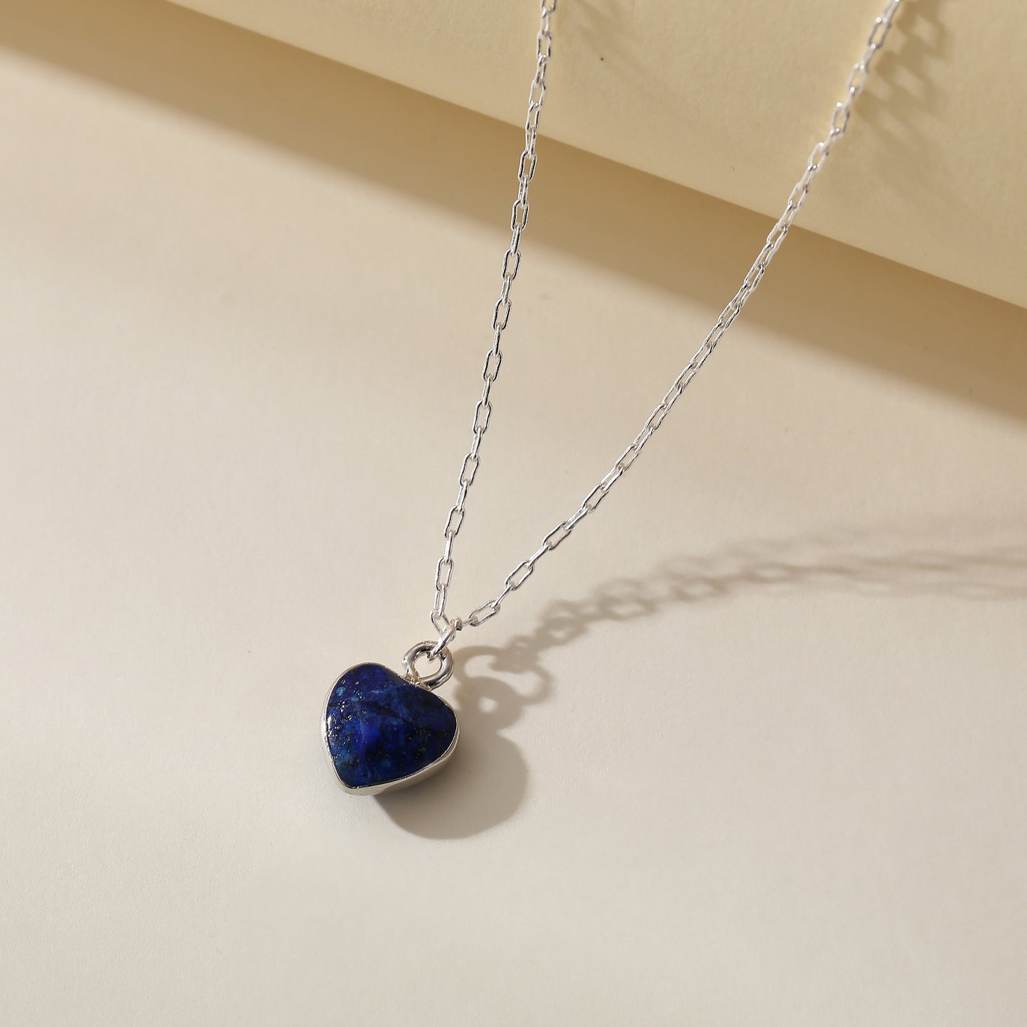 Assorted Genuine Stone Heart Necklace - Unique Handmade Jewelry for Women