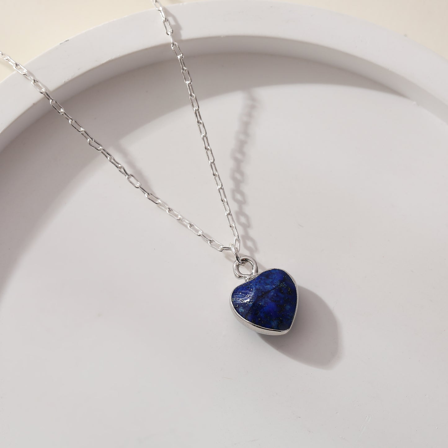 Assorted Genuine Stone Heart Necklace - Unique Handmade Jewelry for Women