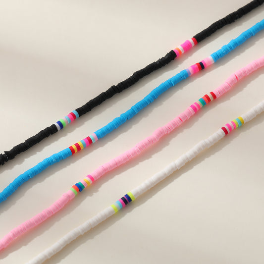 Vibrant Skinny Fimo Color Block Necklace - Trendy Jewelry for Women, Bold & Stylish Accessory