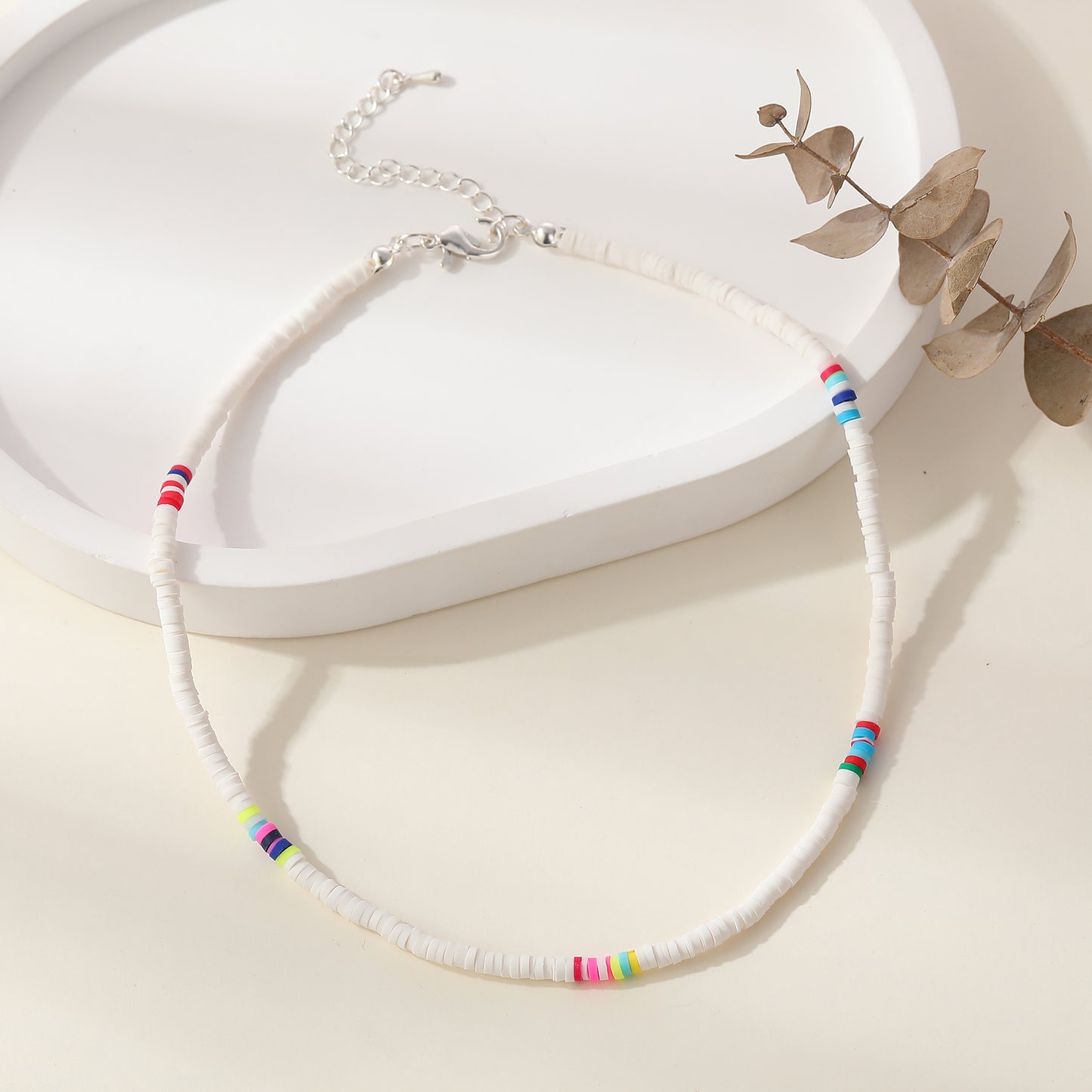 Vibrant Skinny Fimo Color Block Necklace - Trendy Jewelry for Women, Bold & Stylish Accessory