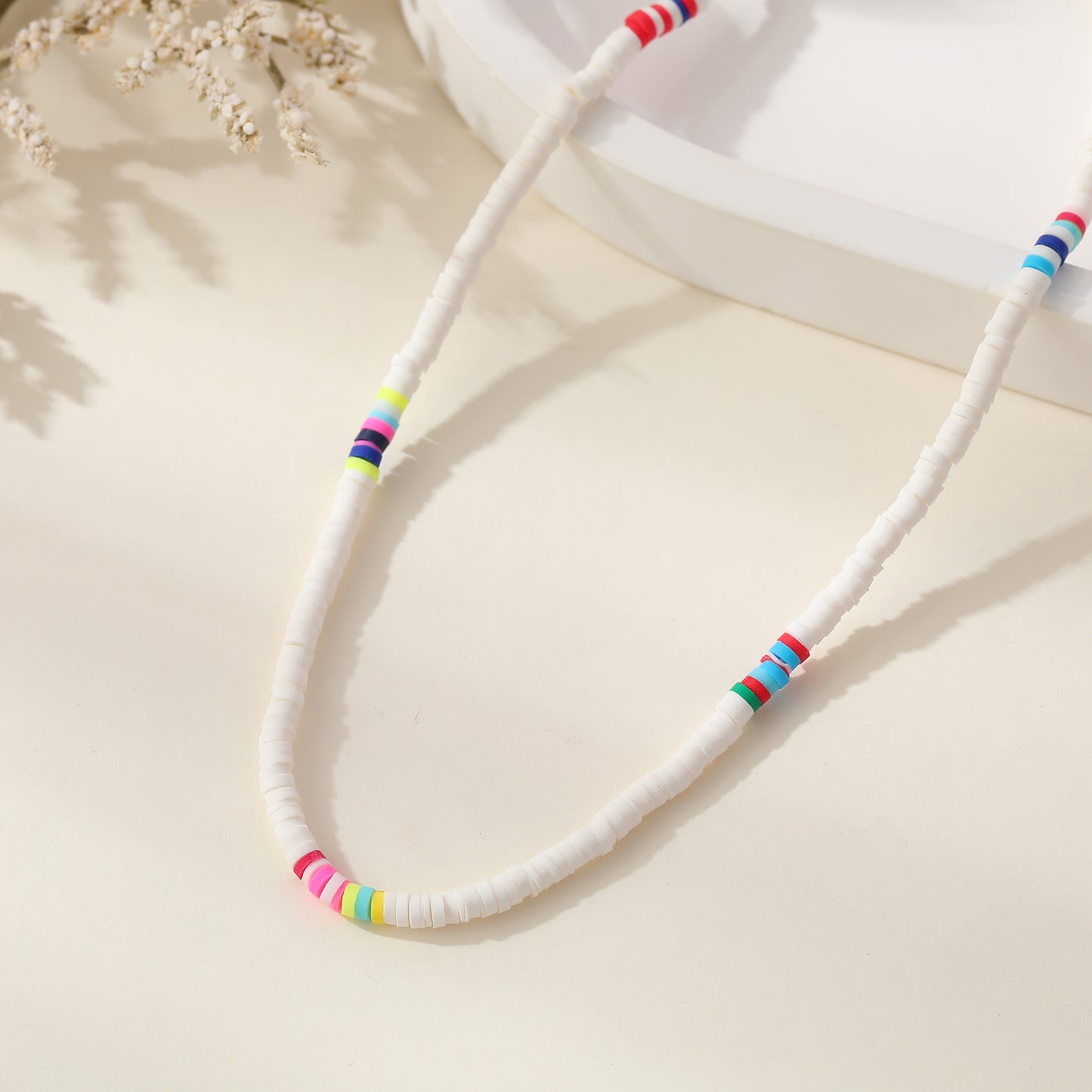 Vibrant Skinny Fimo Color Block Necklace - Trendy Jewelry for Women, Bold & Stylish Accessory
