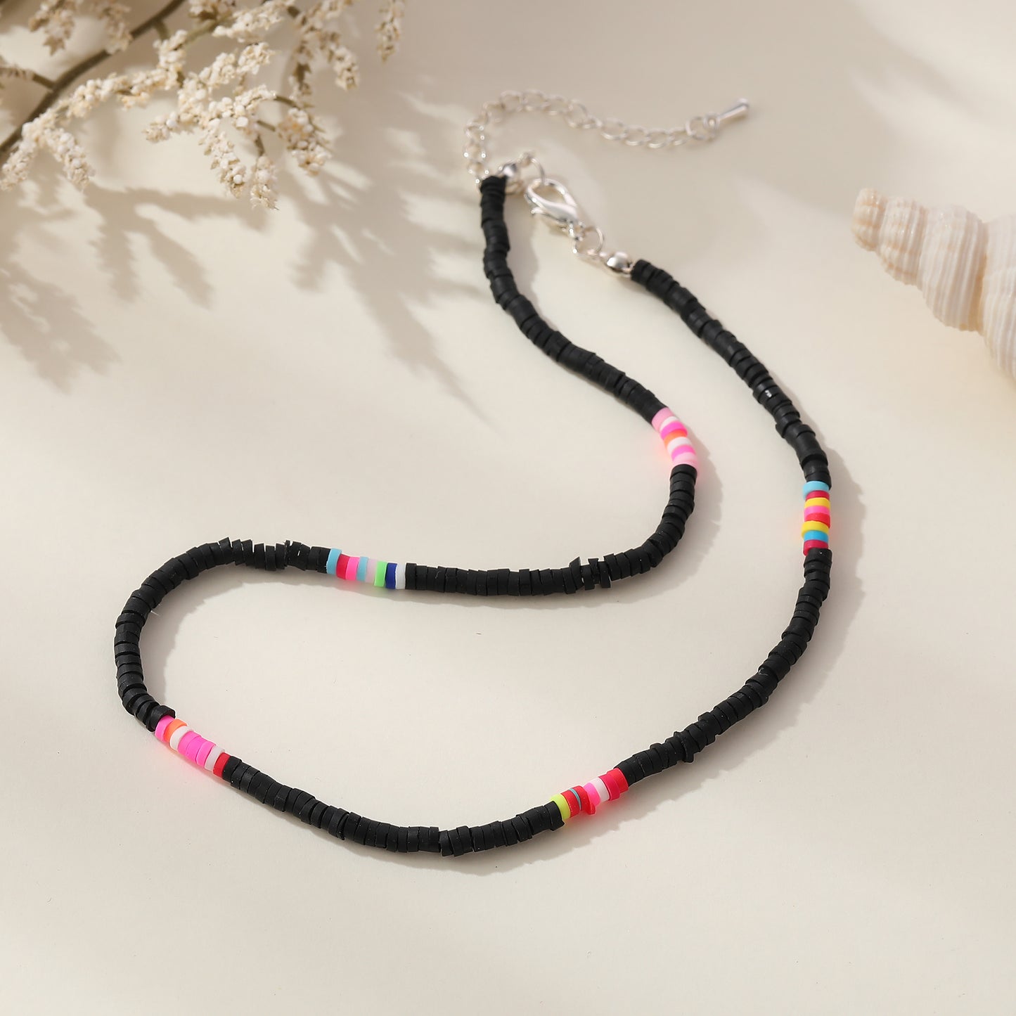 Vibrant Skinny Fimo Color Block Necklace - Trendy Jewelry for Women, Bold & Stylish Accessory