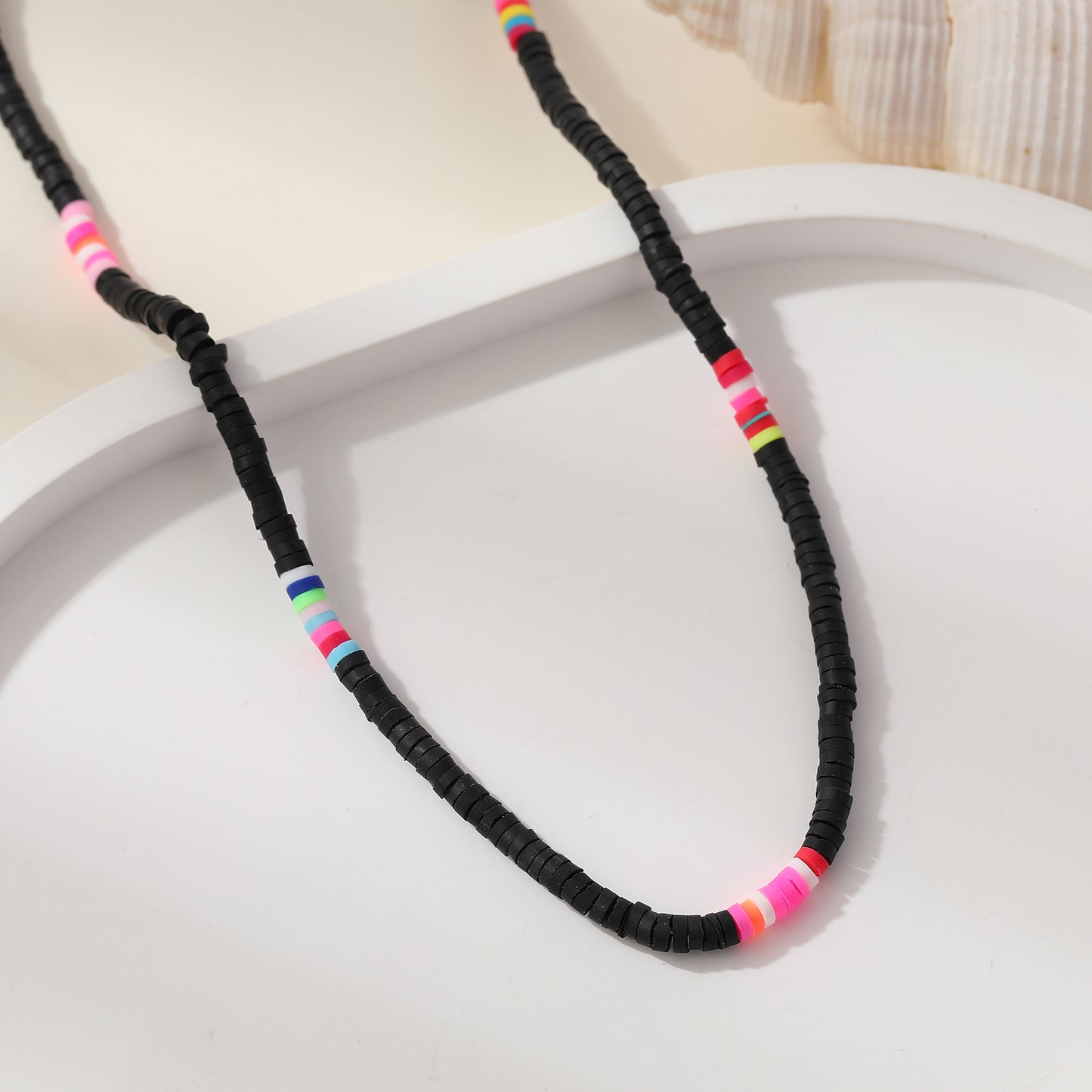 Vibrant Skinny Fimo Color Block Necklace - Trendy Jewelry for Women, Bold & Stylish Accessory