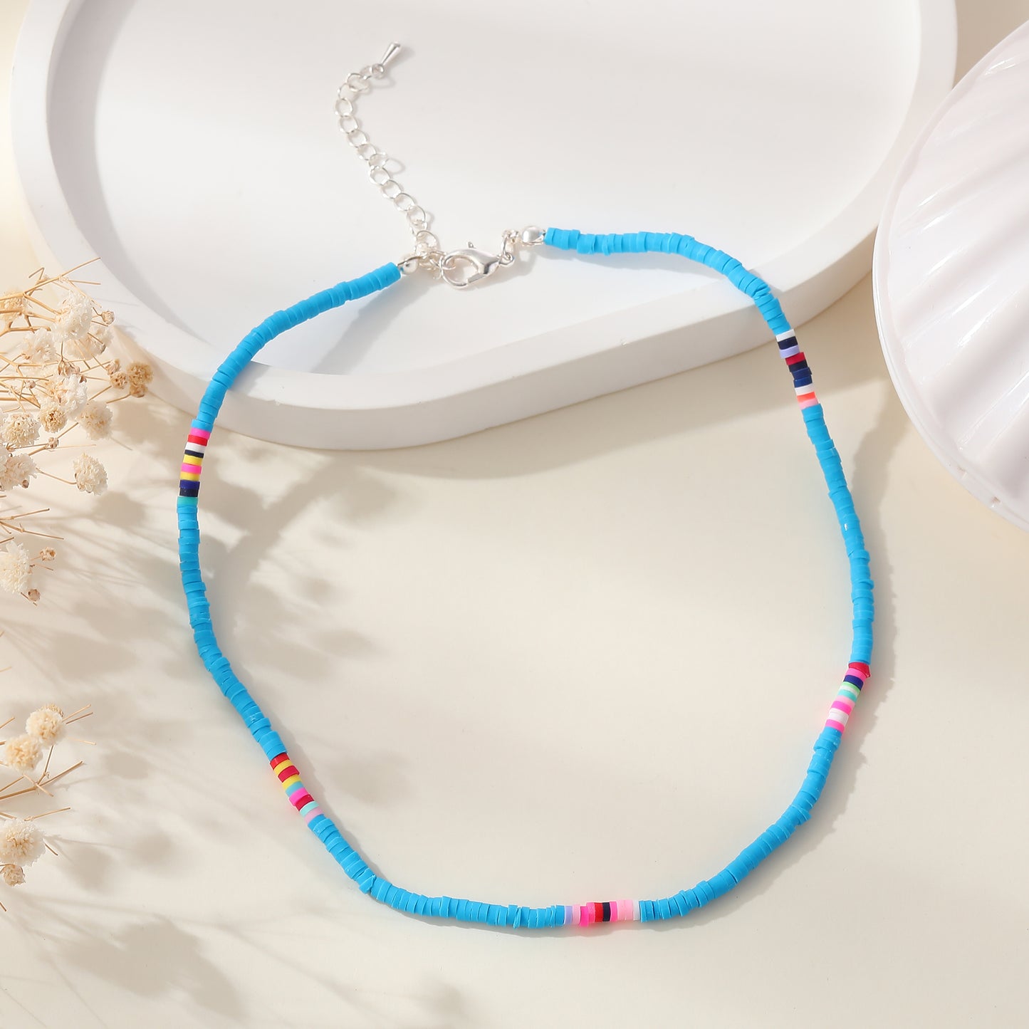Vibrant Skinny Fimo Color Block Necklace - Trendy Jewelry for Women, Bold & Stylish Accessory