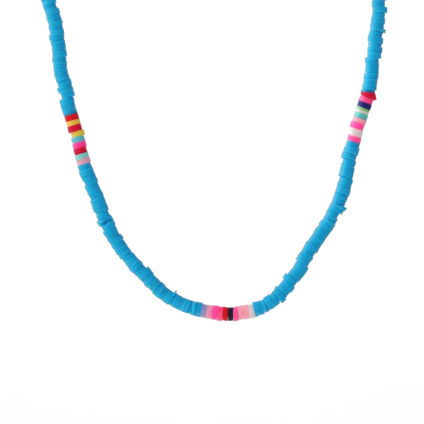 Vibrant Skinny Fimo Color Block Necklace - Trendy Jewelry for Women, Bold & Stylish Accessory