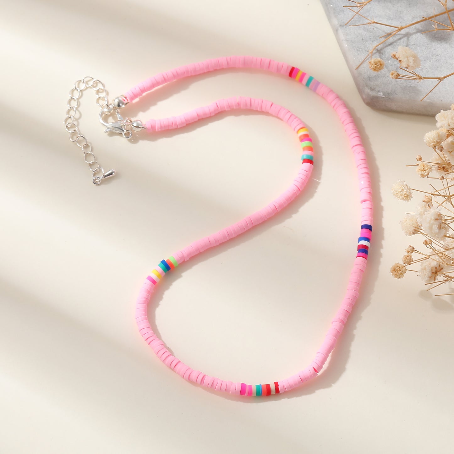 Vibrant Skinny Fimo Color Block Necklace - Trendy Jewelry for Women, Bold & Stylish Accessory