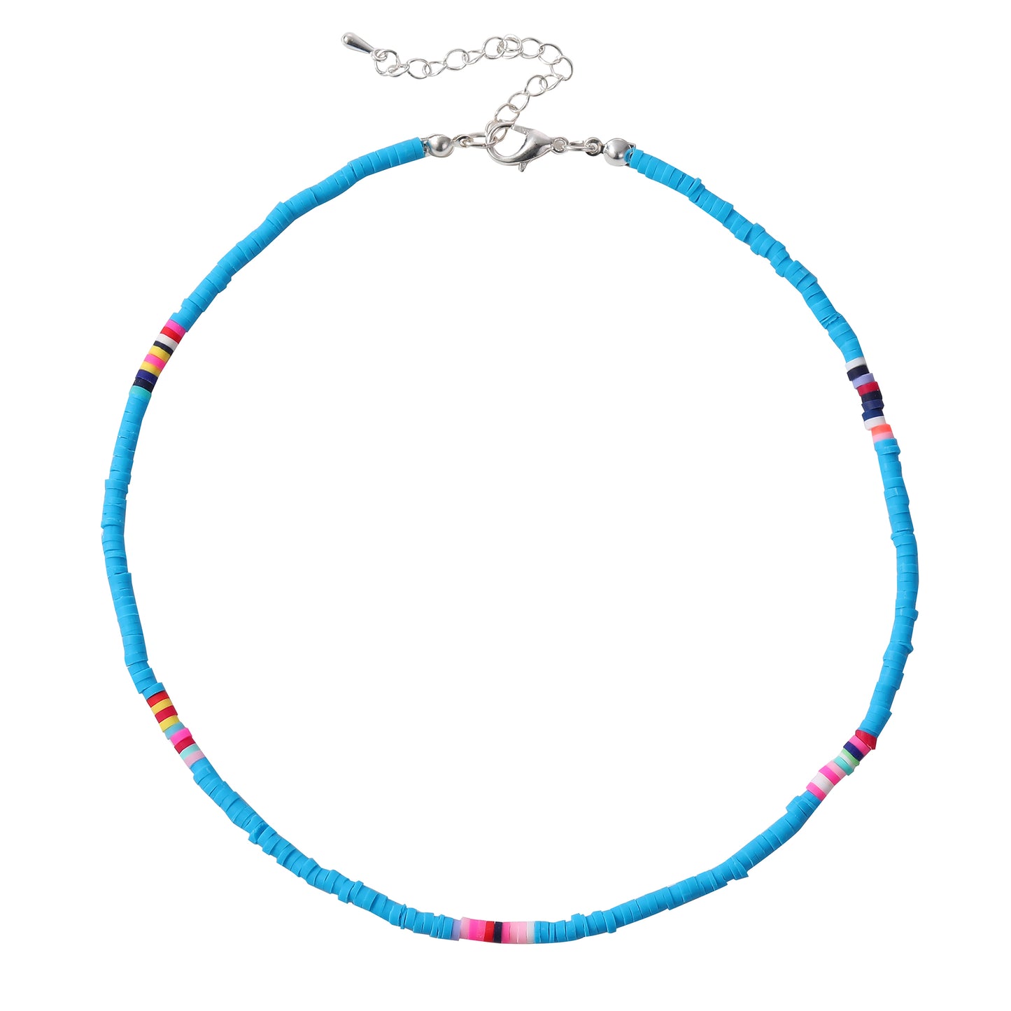Vibrant Skinny Fimo Color Block Necklace - Trendy Jewelry for Women, Bold & Stylish Accessory