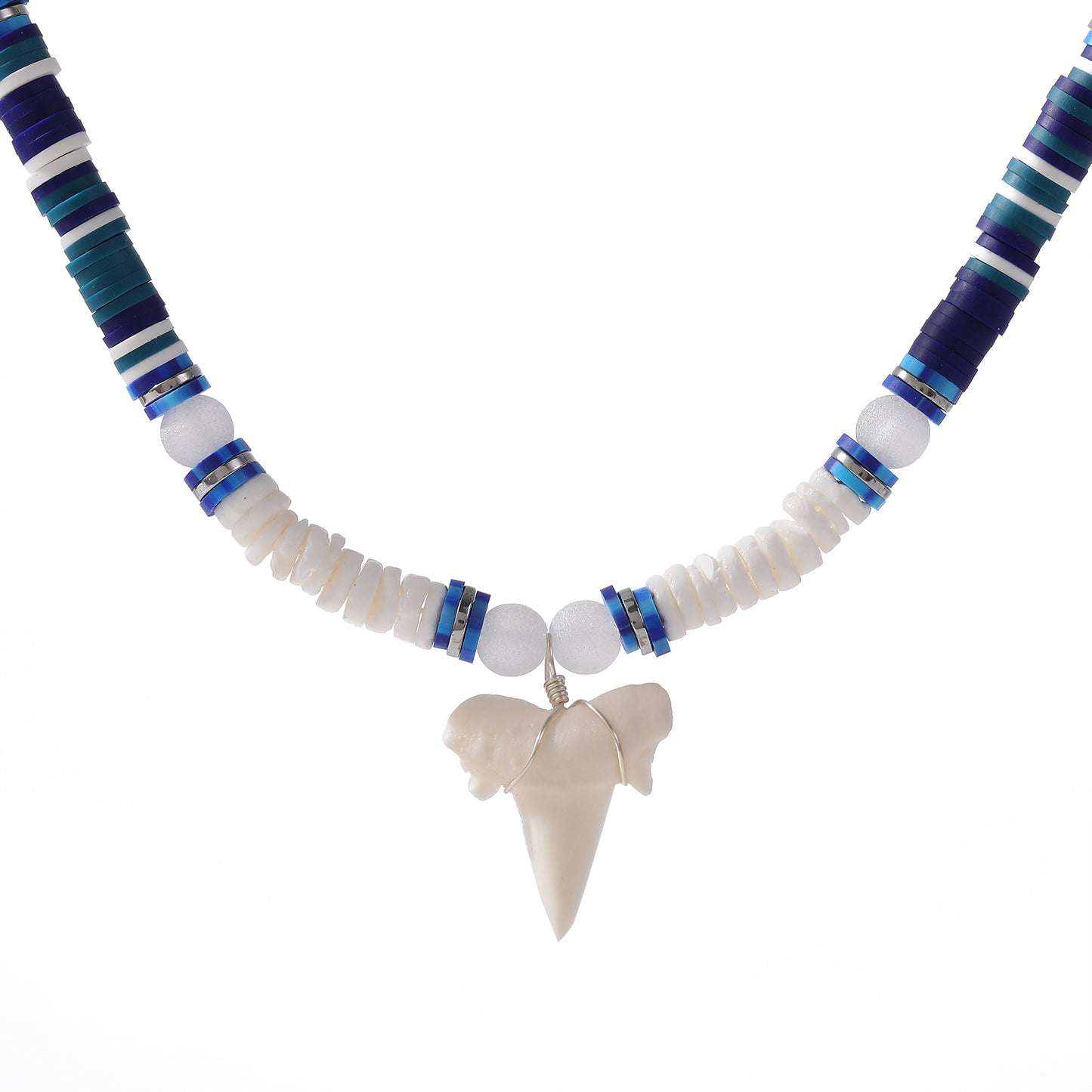 Unisex Shark Tooth Beaded Necklace - Ocean-Inspired Jewelry for Men & Women - Perfect for Beach Vacations, Summer Style, or Tropical Getaways