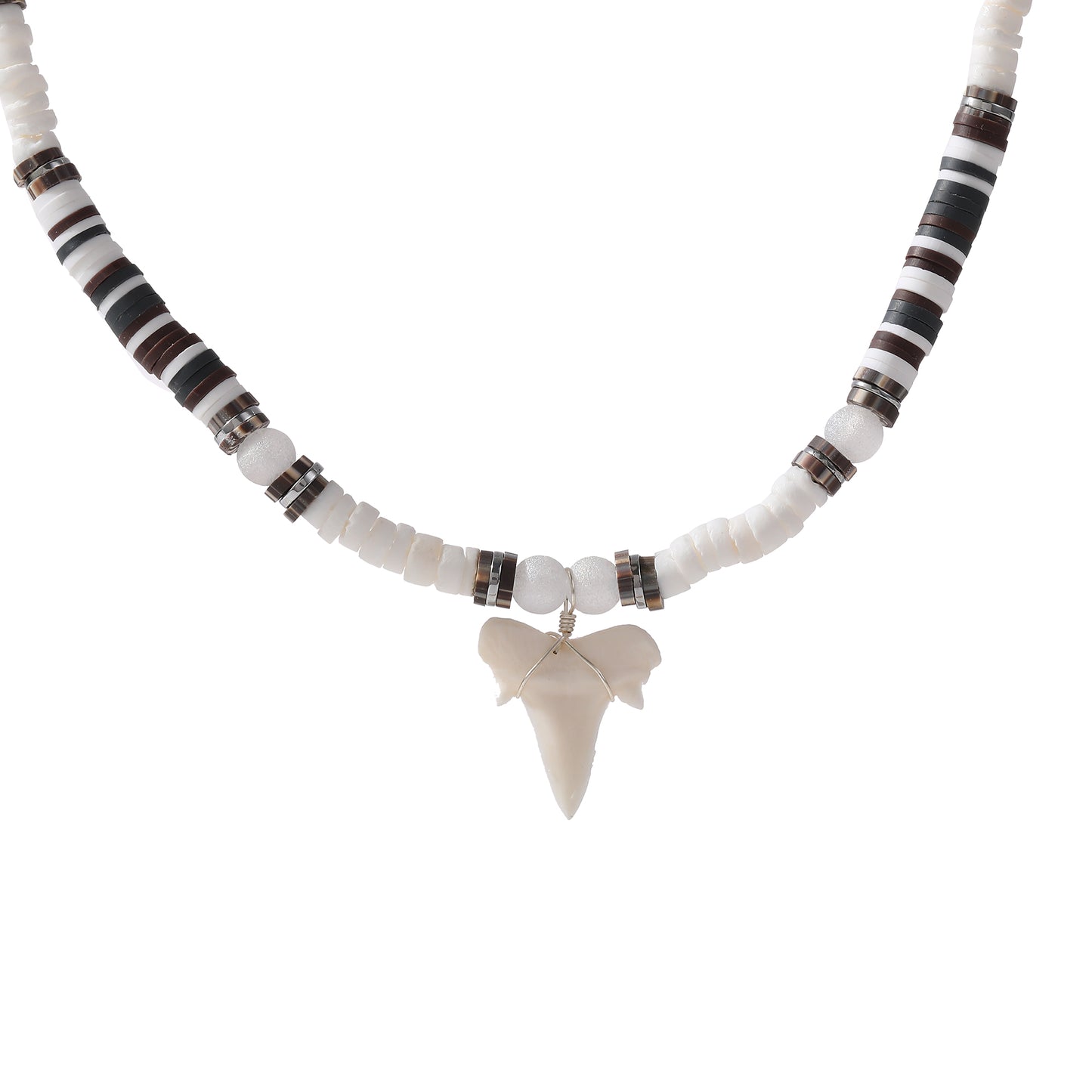 Unisex Shark Tooth Beaded Necklace - Ocean-Inspired Jewelry for Men & Women - Perfect for Beach Vacations, Summer Style, or Tropical Getaways