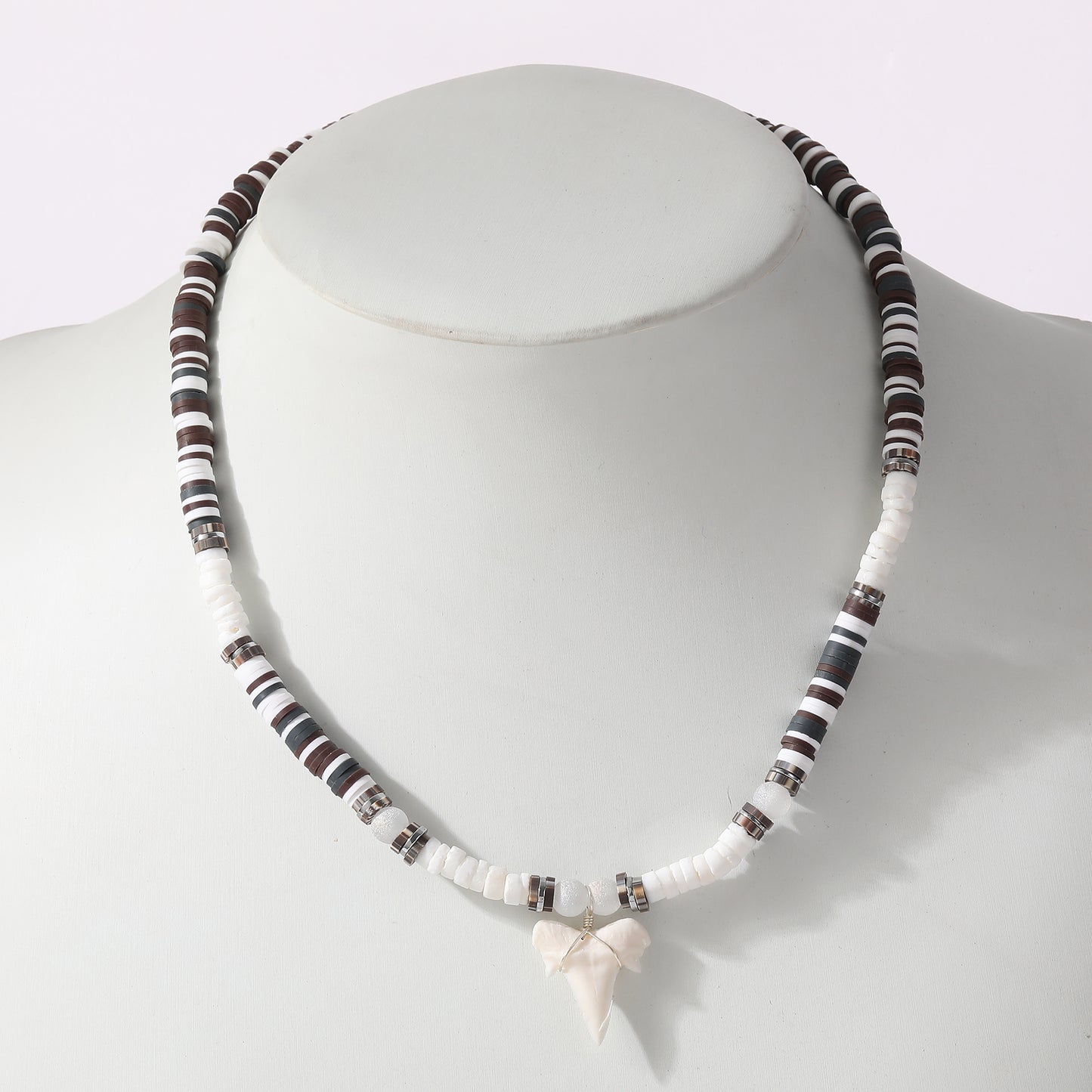 Unisex Shark Tooth Beaded Necklace - Ocean-Inspired Jewelry for Men & Women - Perfect for Beach Vacations, Summer Style, or Tropical Getaways