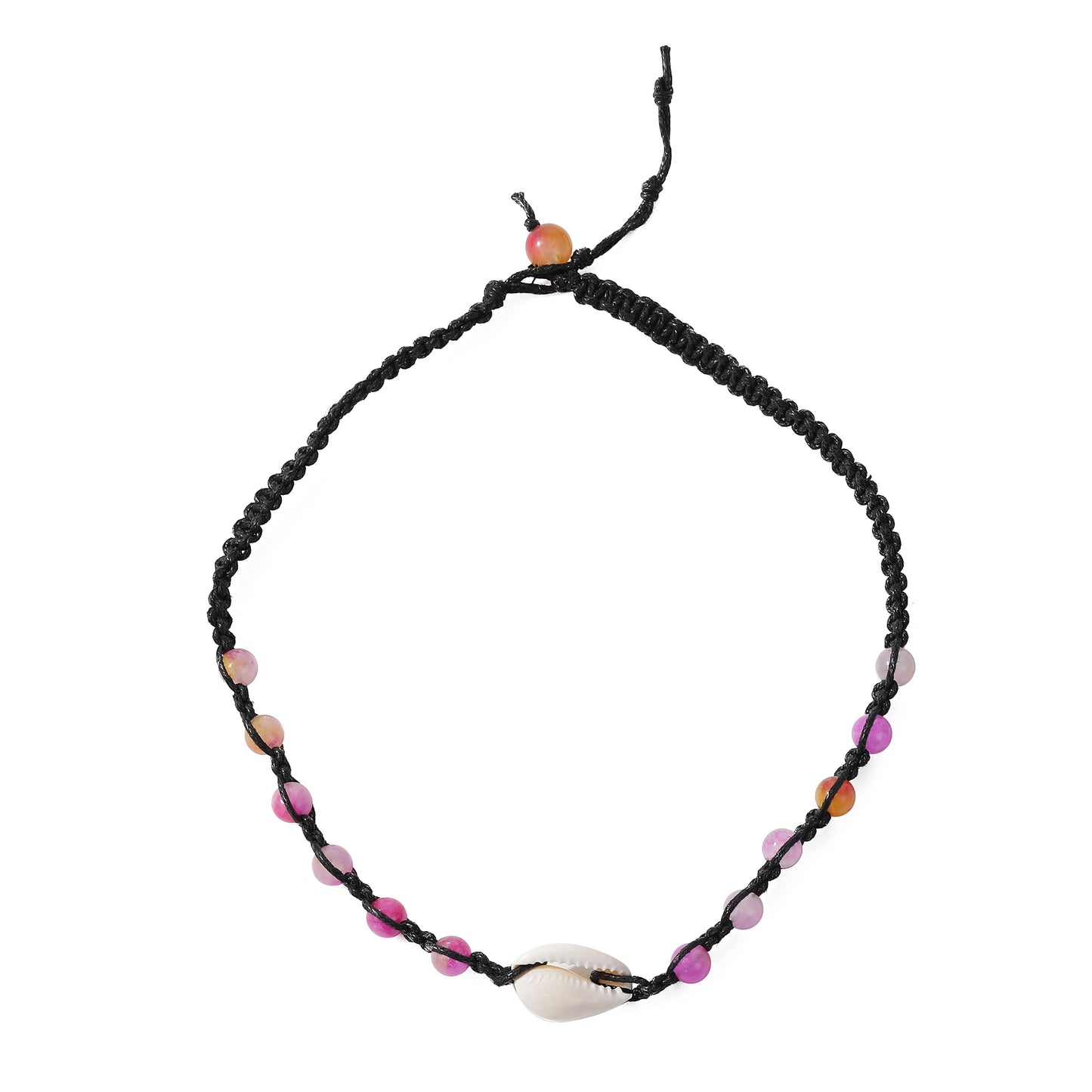 Boho Macrame Necklace with Cowrie Shells & Genuine Stones - Handcrafted Coastal Jewelry for Women - Perfect for Summer Style and Beach Vacations